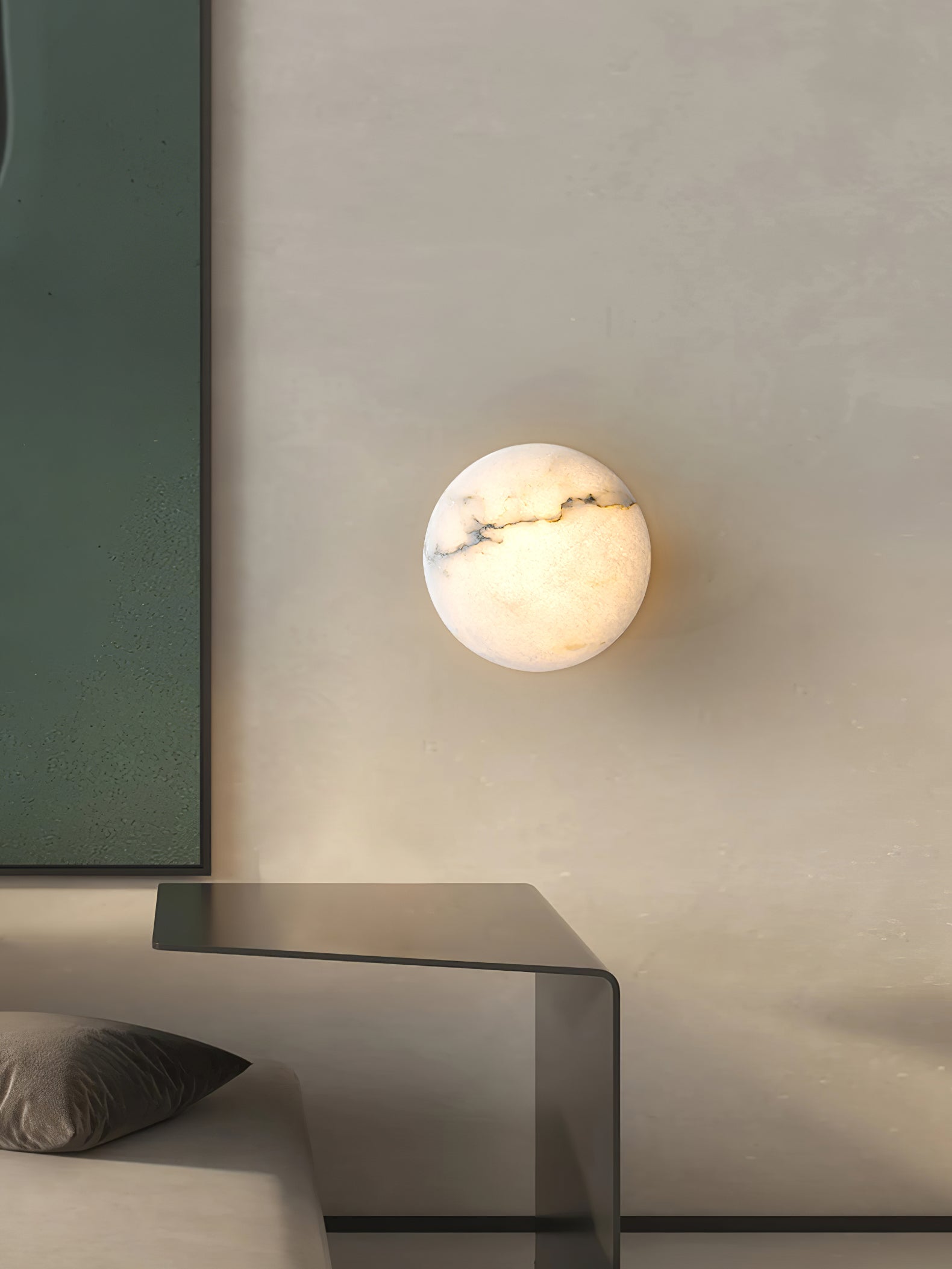 Vanorara Minimalist Alabaster Flush Mount Light - Letslighting