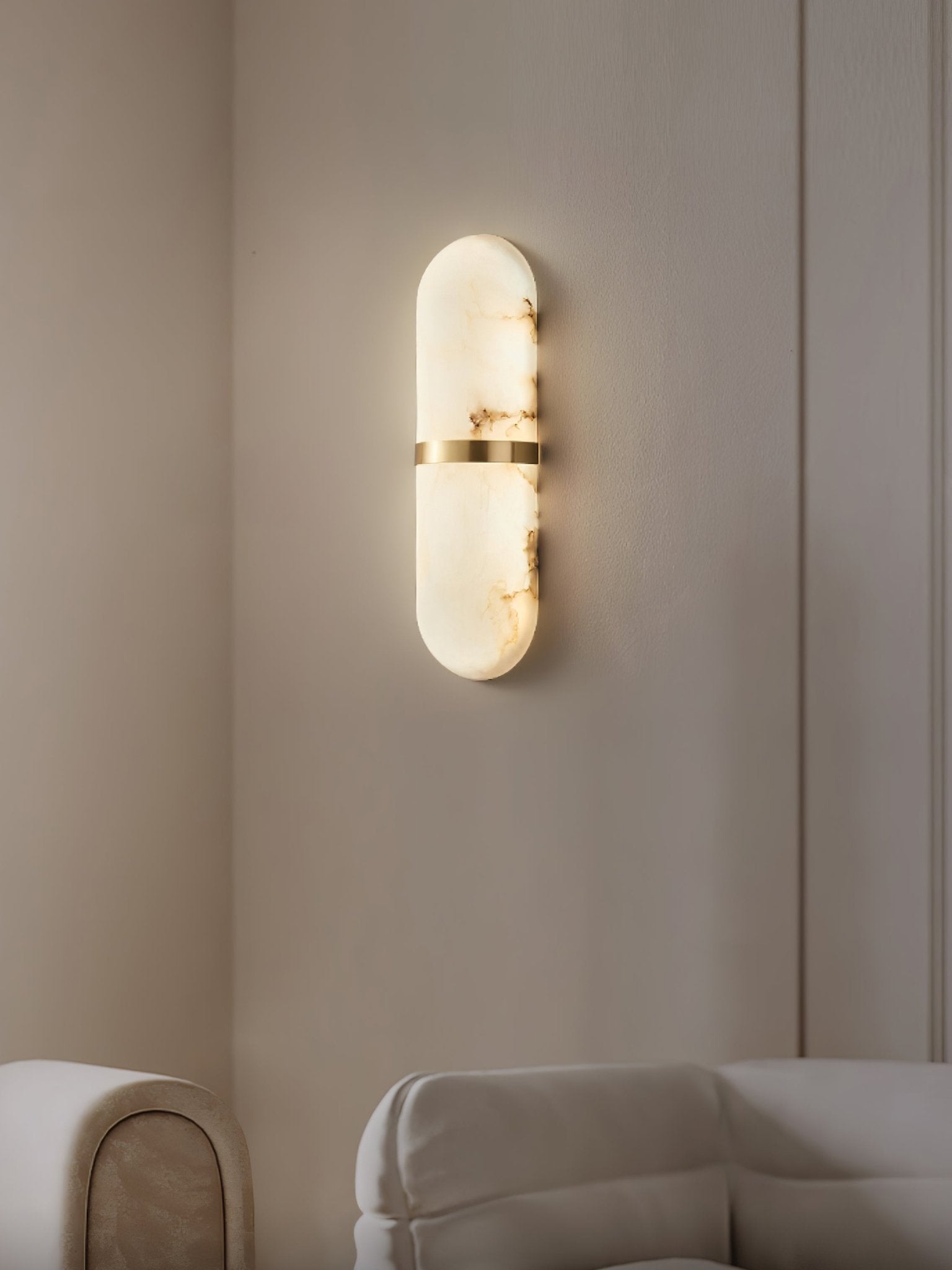 Vitheion Minimalist Alabaster Wall Light - Letslighting