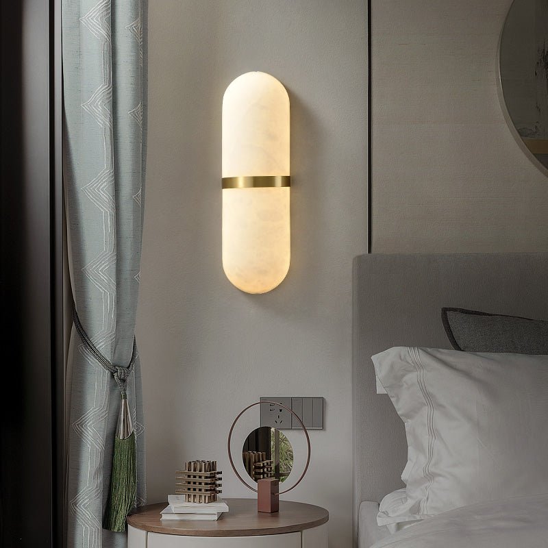Vitheion Minimalist Alabaster Wall Light - Letslighting