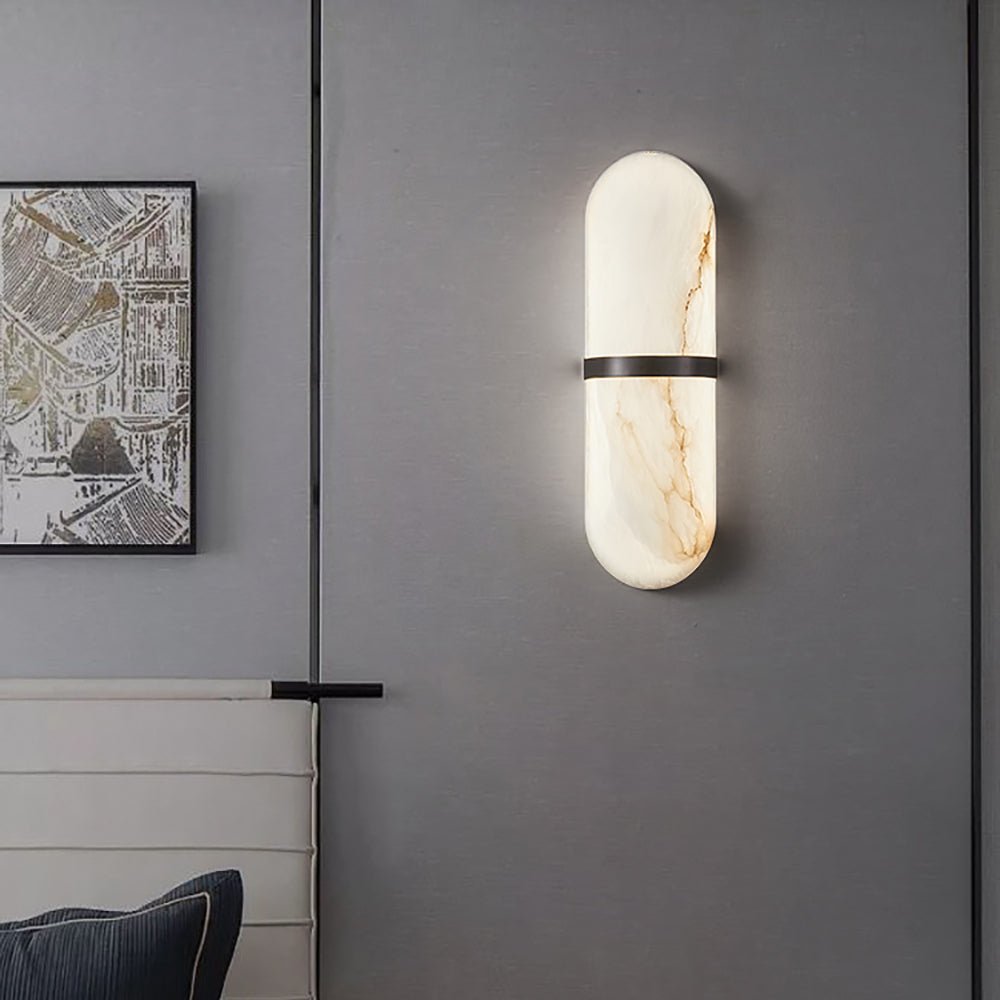 Vitheion Minimalist Alabaster Wall Light - Letslighting