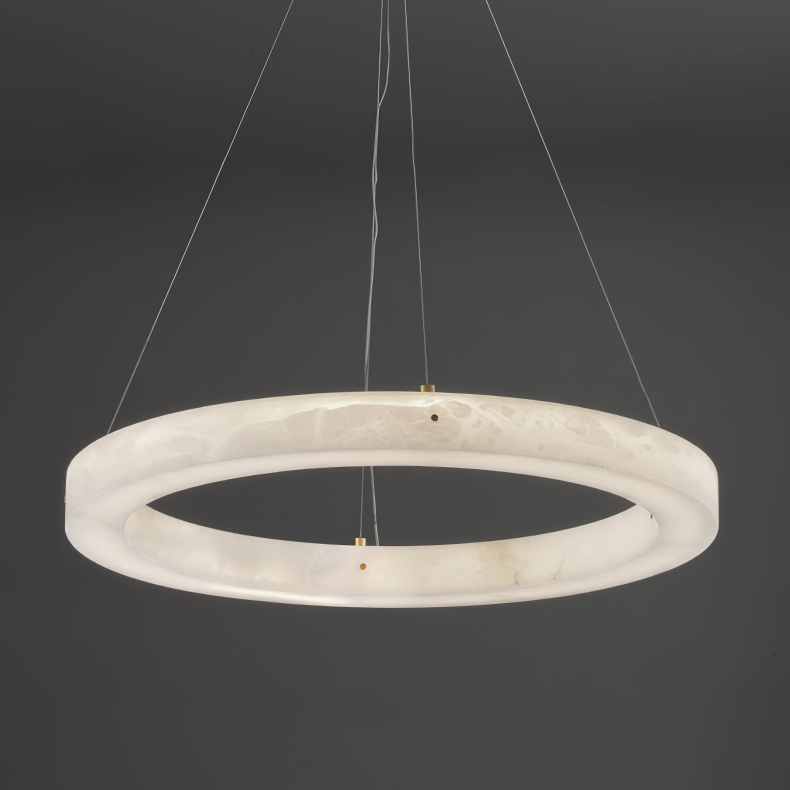 Plotuvyn Postmodern Luxury Ring Alabaster Chandelier - Lamp Copper