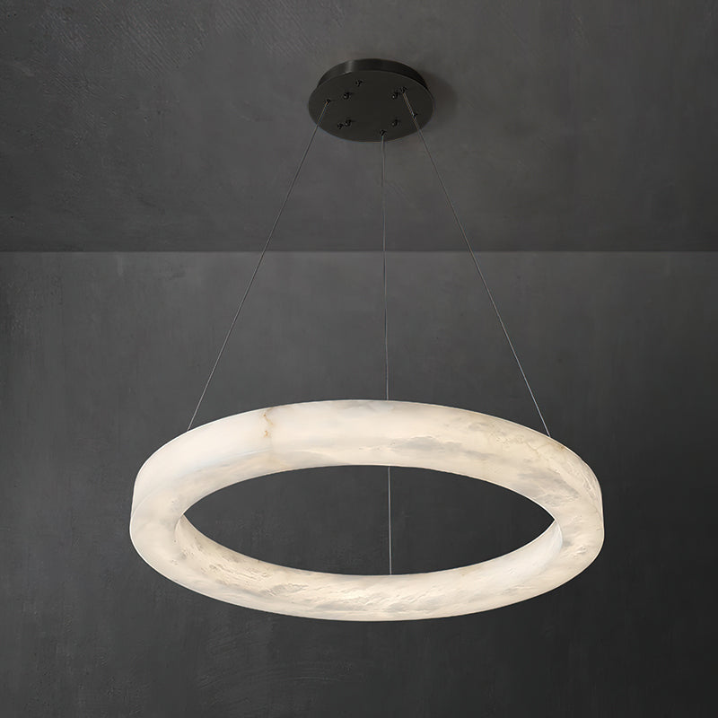 Plotuvyn Postmodern Luxury Ring Alabaster Chandelier - Lamp Copper