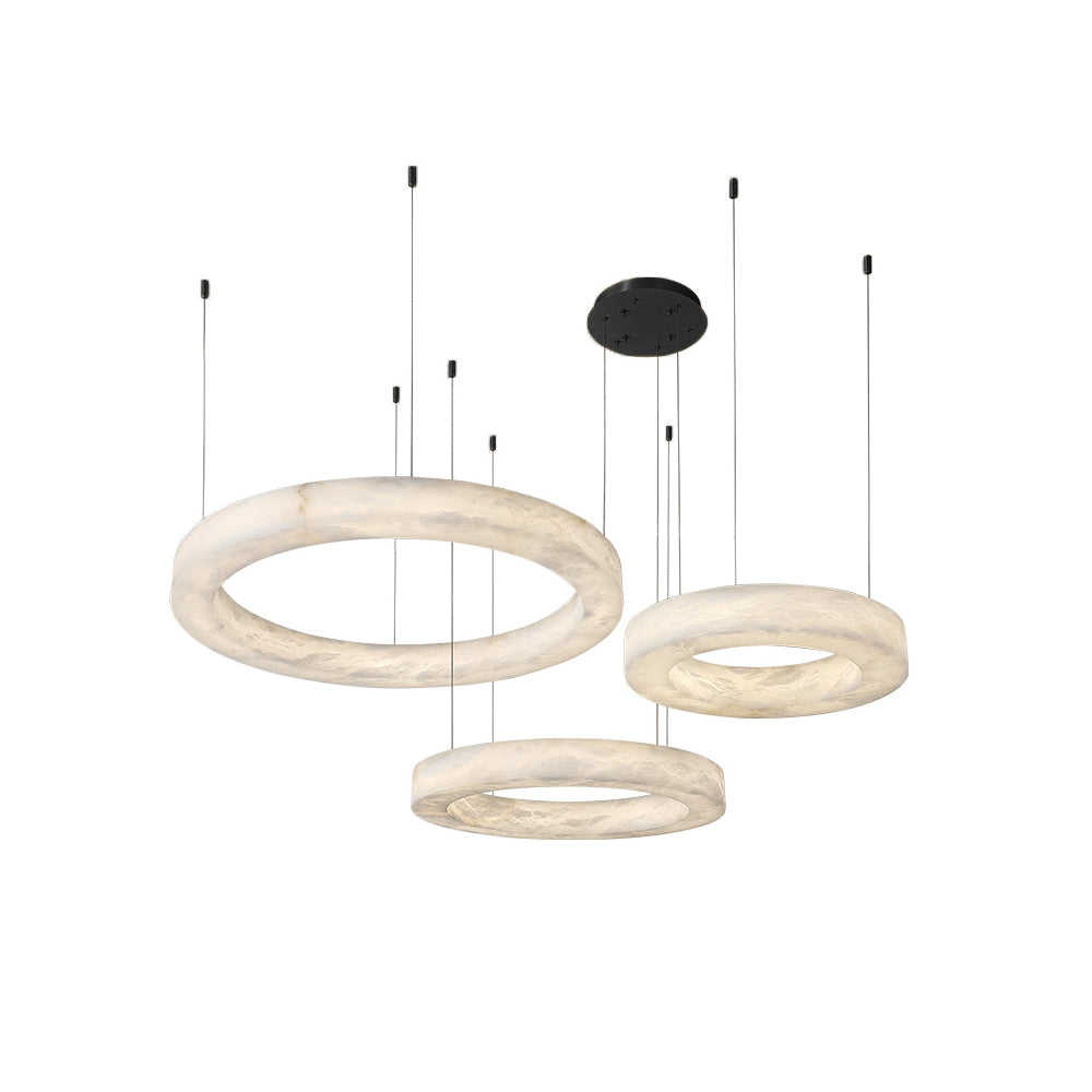 Plotuvyn Postmodern Luxury Ring Alabaster Chandelier - Lamp Copper