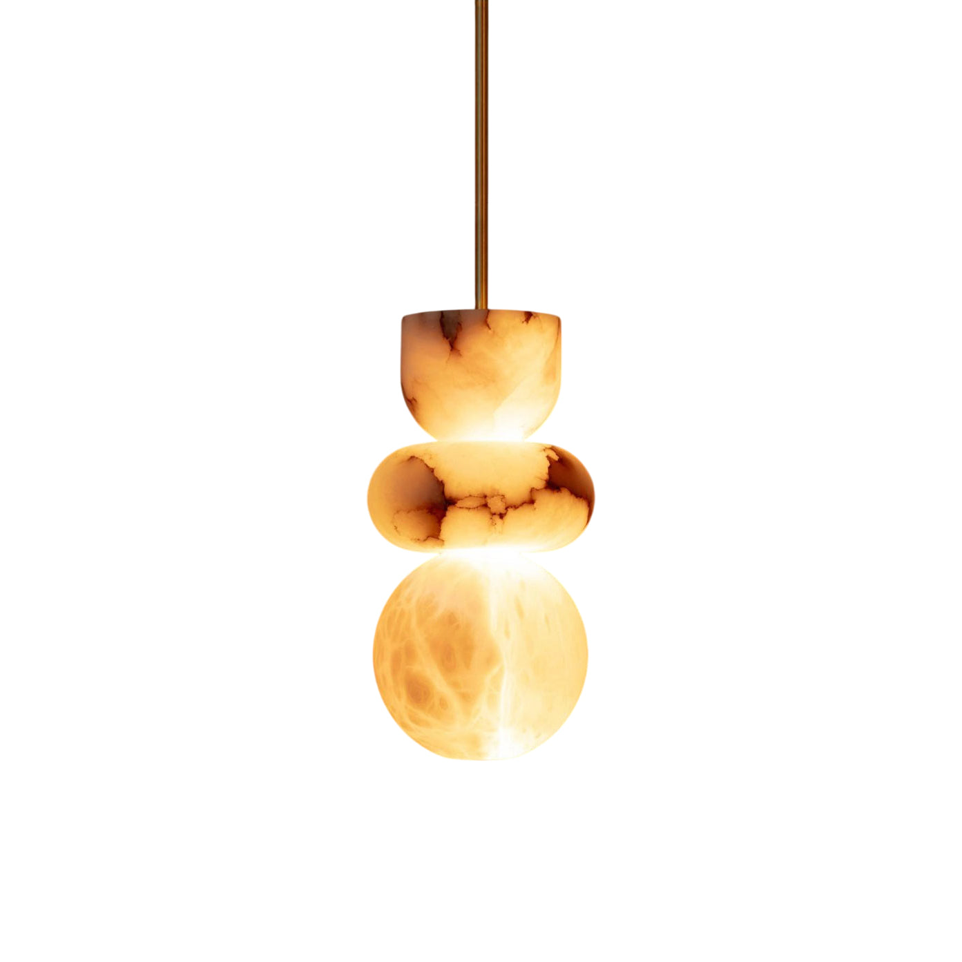 Rauduvyn Modern Totem Alabaster Pendant Lamp - Lamp Copper