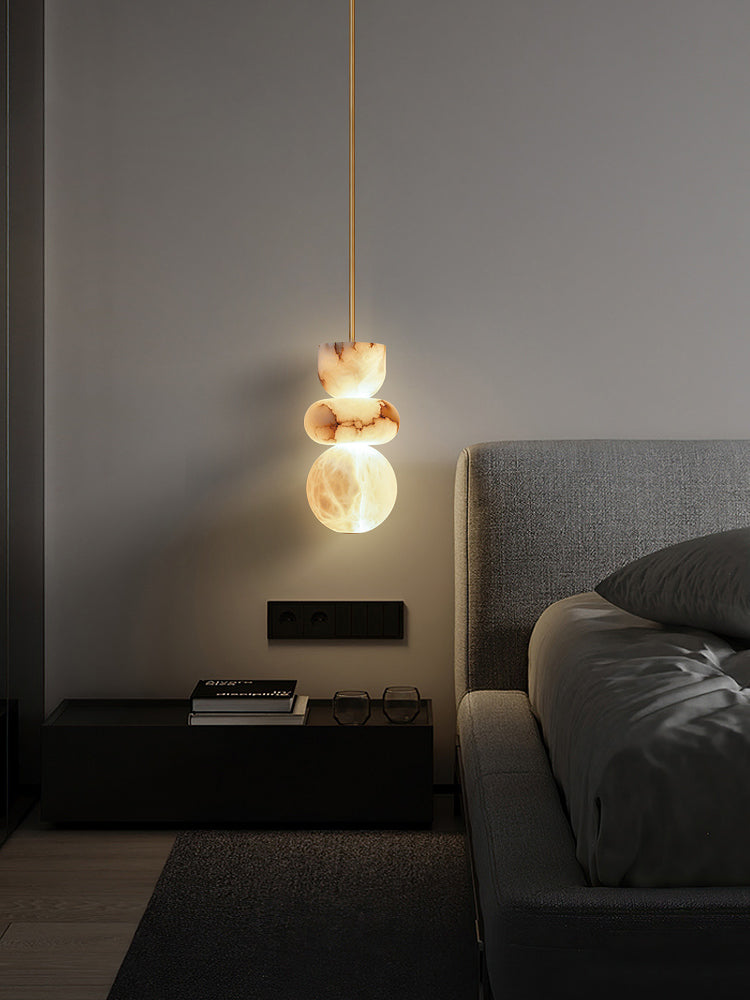 Rauduvyn Modern Totem Alabaster Pendant Lamp - Lamp Copper