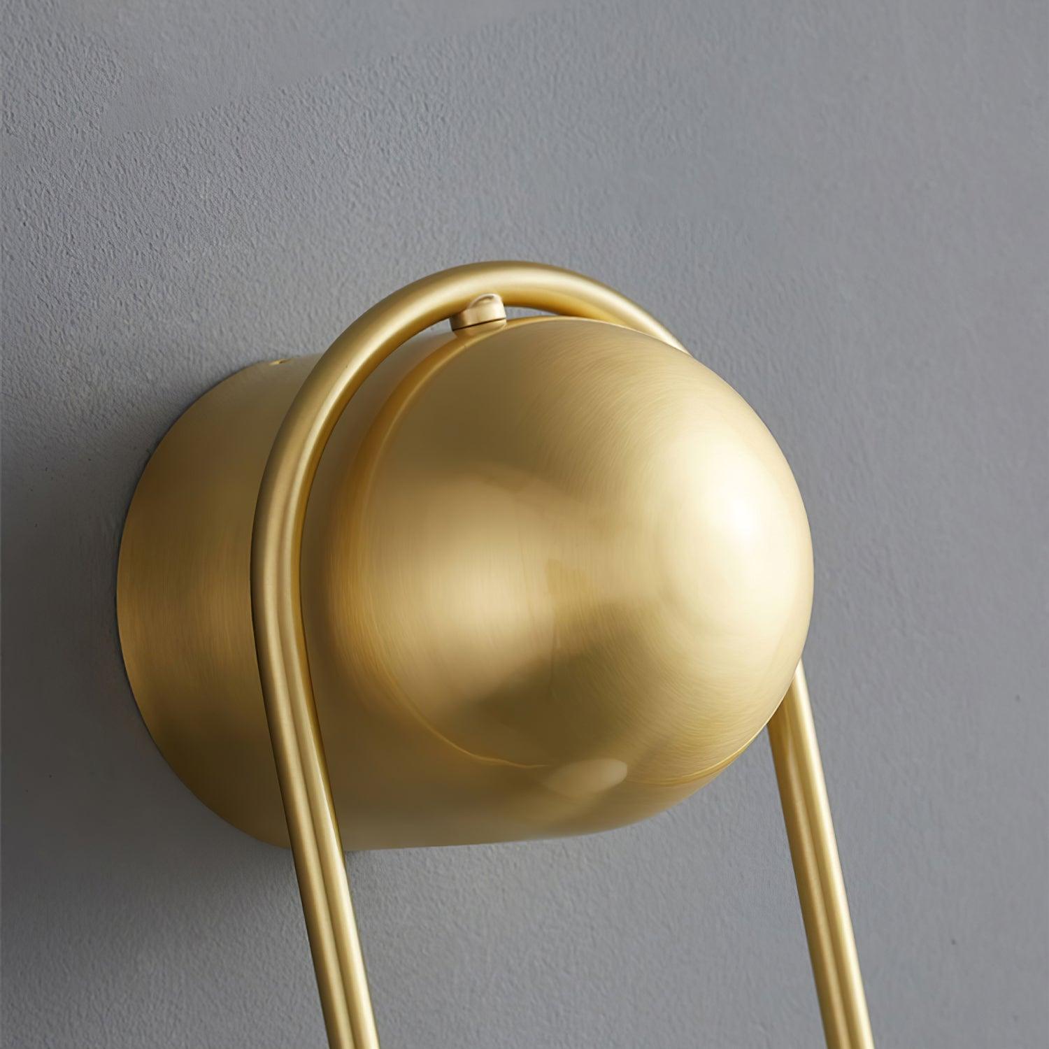 Wall Lamp with Brass Loop Frame and Glass Globe - Letslighting