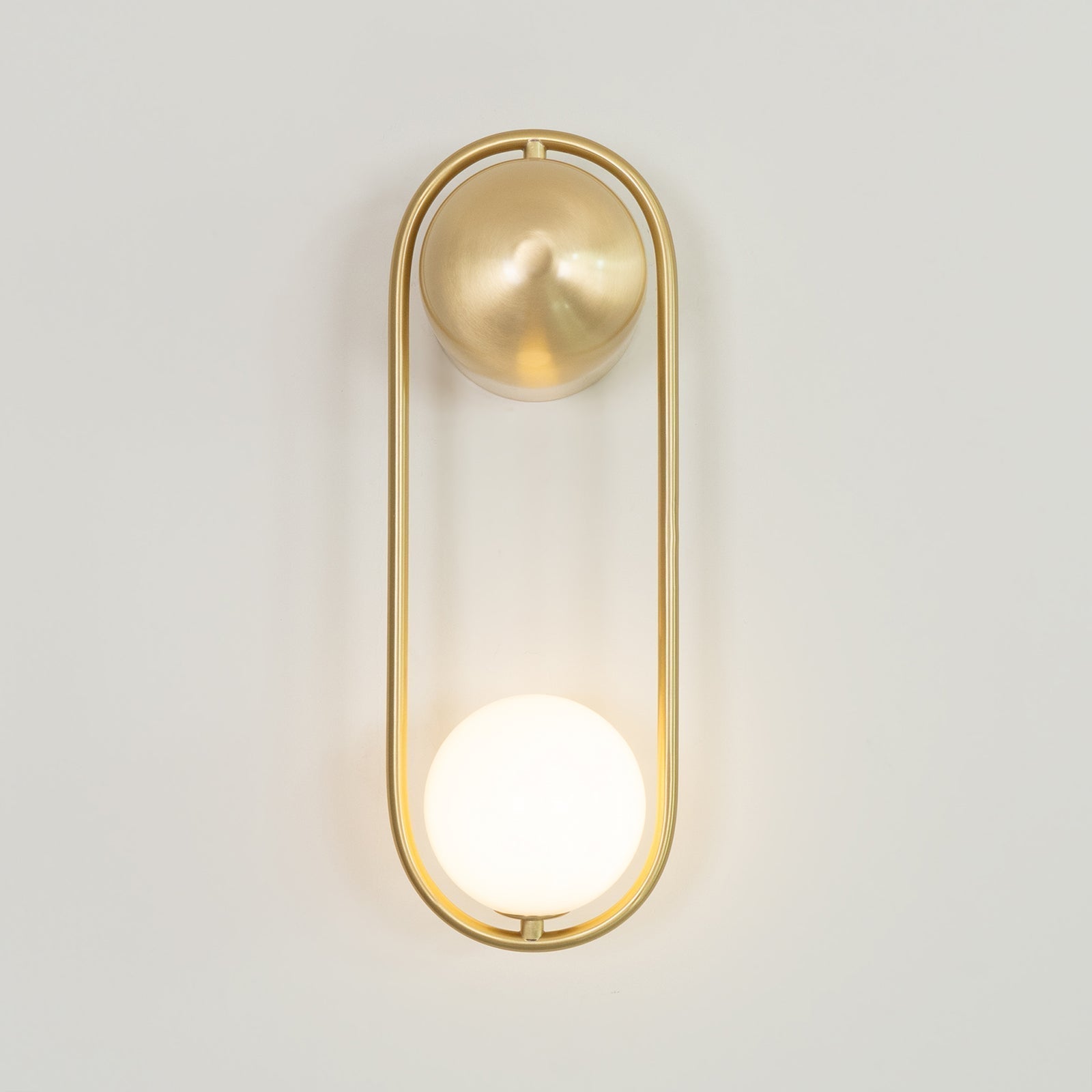 Wall Lamp with Brass Loop Frame and Glass Globe - Letslighting