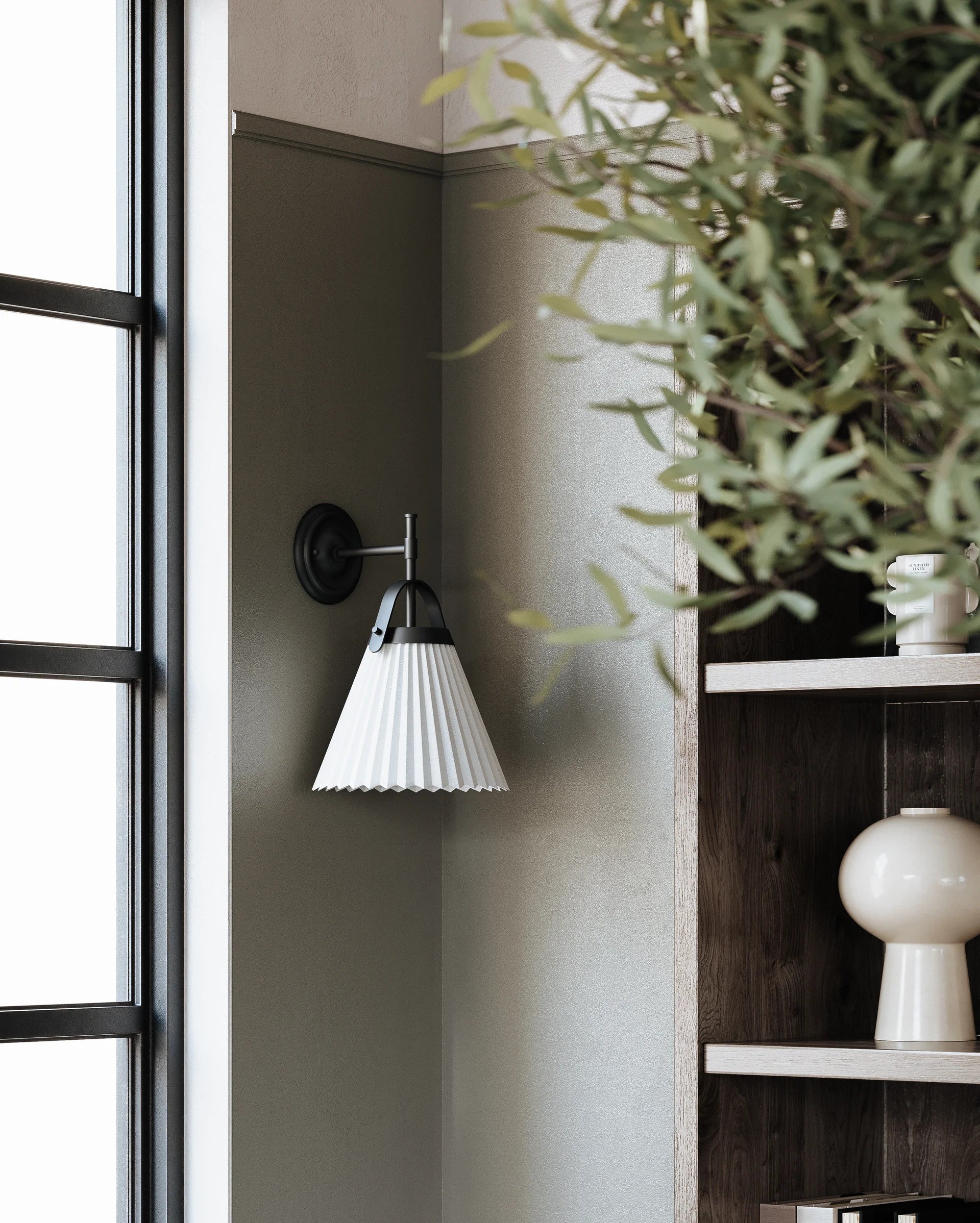 Pure Premium Elegance Pleated Brass Fabric Wall Lamp - Lamp Copper