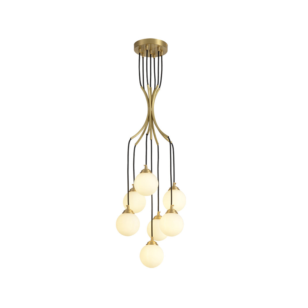 Zoruvyi Modern Minimalist Ball Drop Glass Chandelier - Lamp Copper