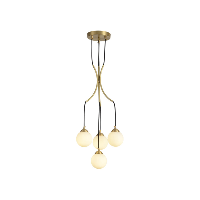 Zoruvyi Modern Minimalist Ball Drop Glass Chandelier - Lamp Copper