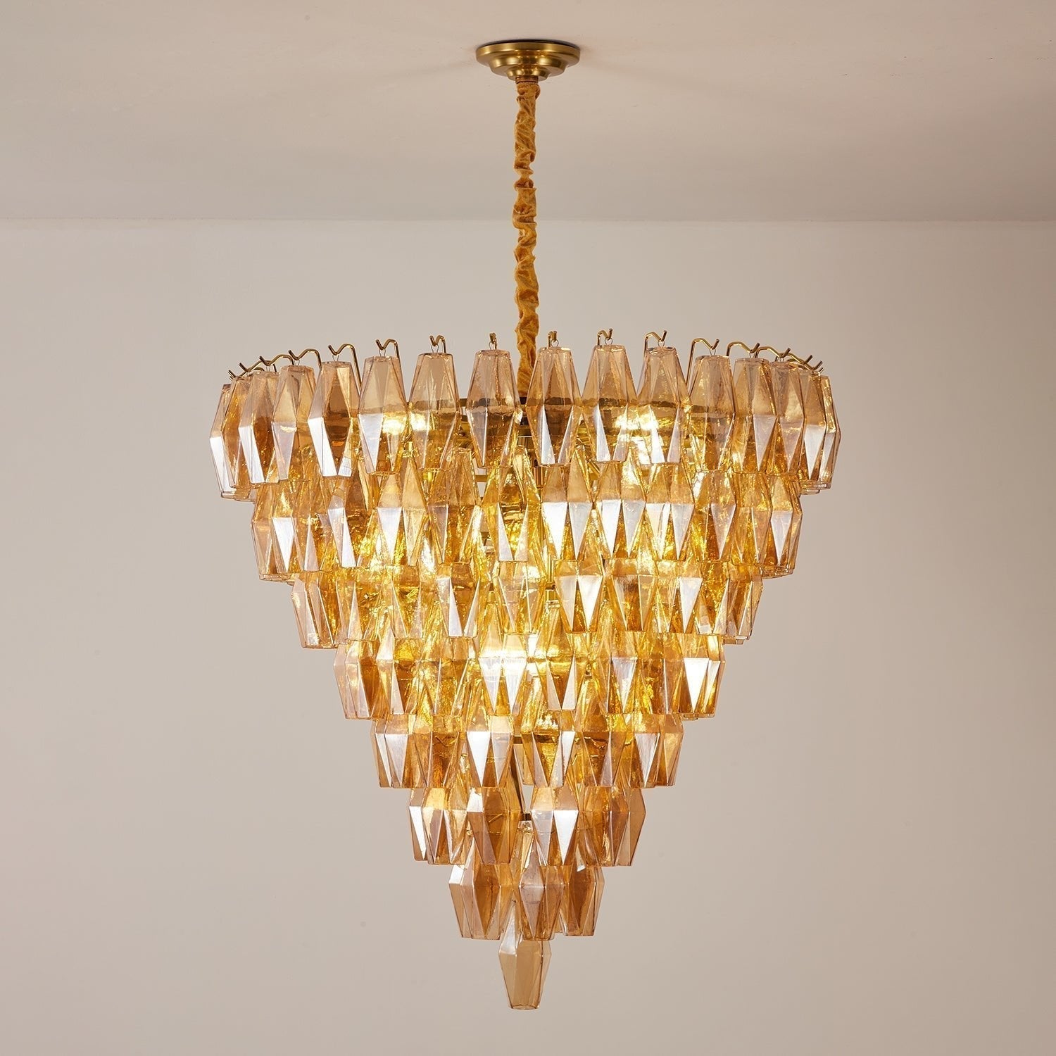 Aurora Chandelier Amber Empire Prism - Letslighting