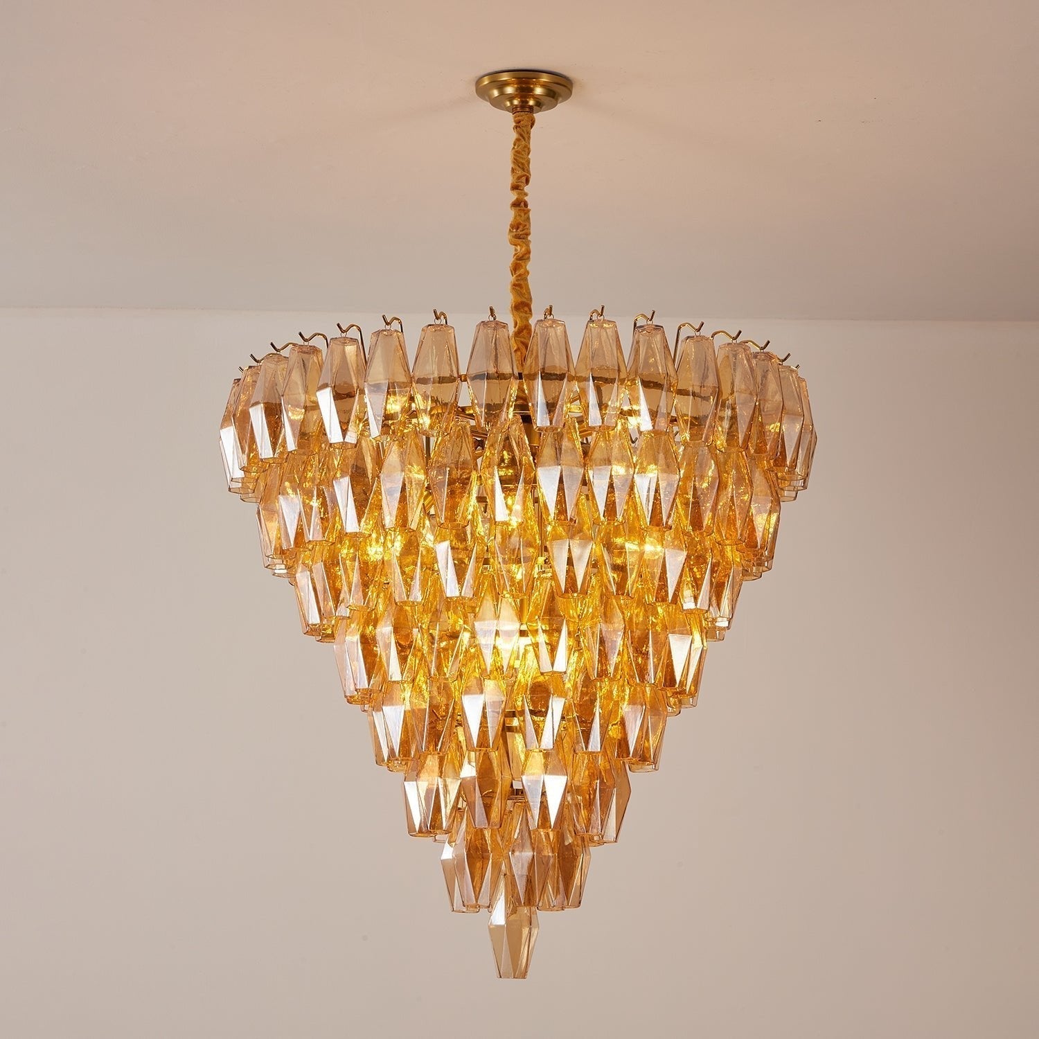 Aurora Chandelier Amber Empire Prism - Letslighting