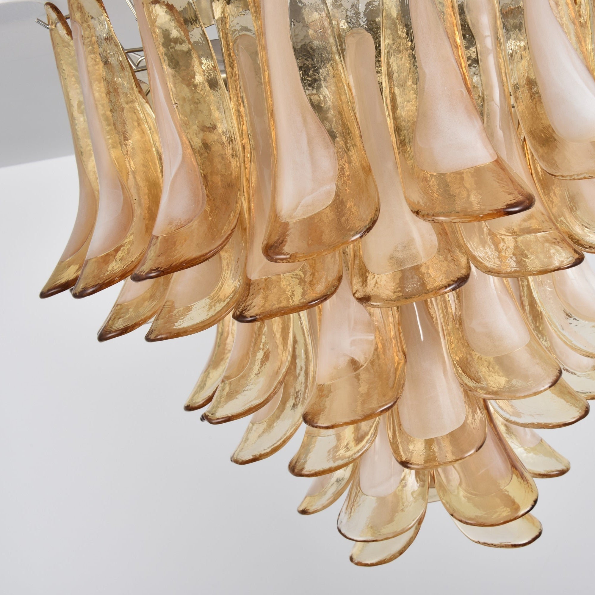 Aurora Ceiling Lamp Amber Petal Glass Layered Vintage - Letslighting