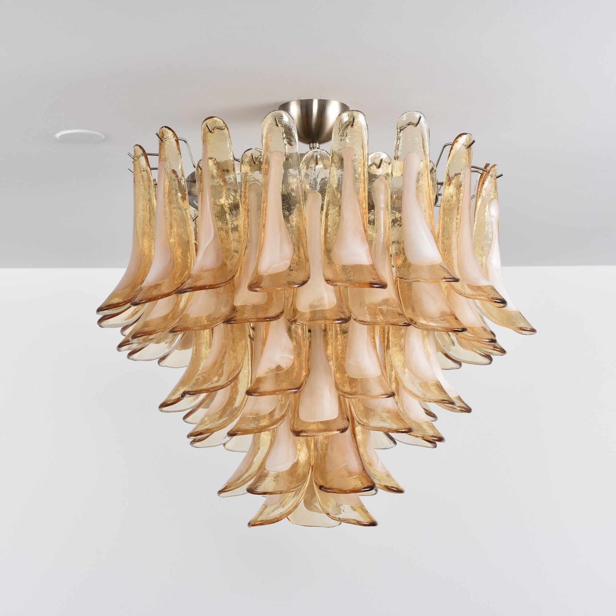 Aurora Ceiling Lamp Amber Petal Glass Layered Vintage - Letslighting