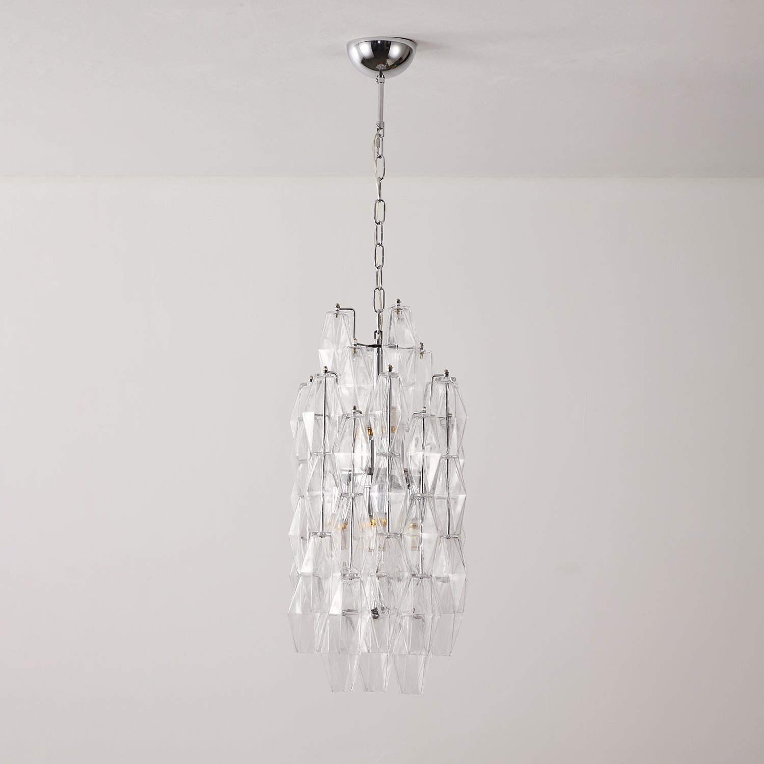 Aurora Chandelier Amber Prism Long Cascading Glass Vintage - Letslighting