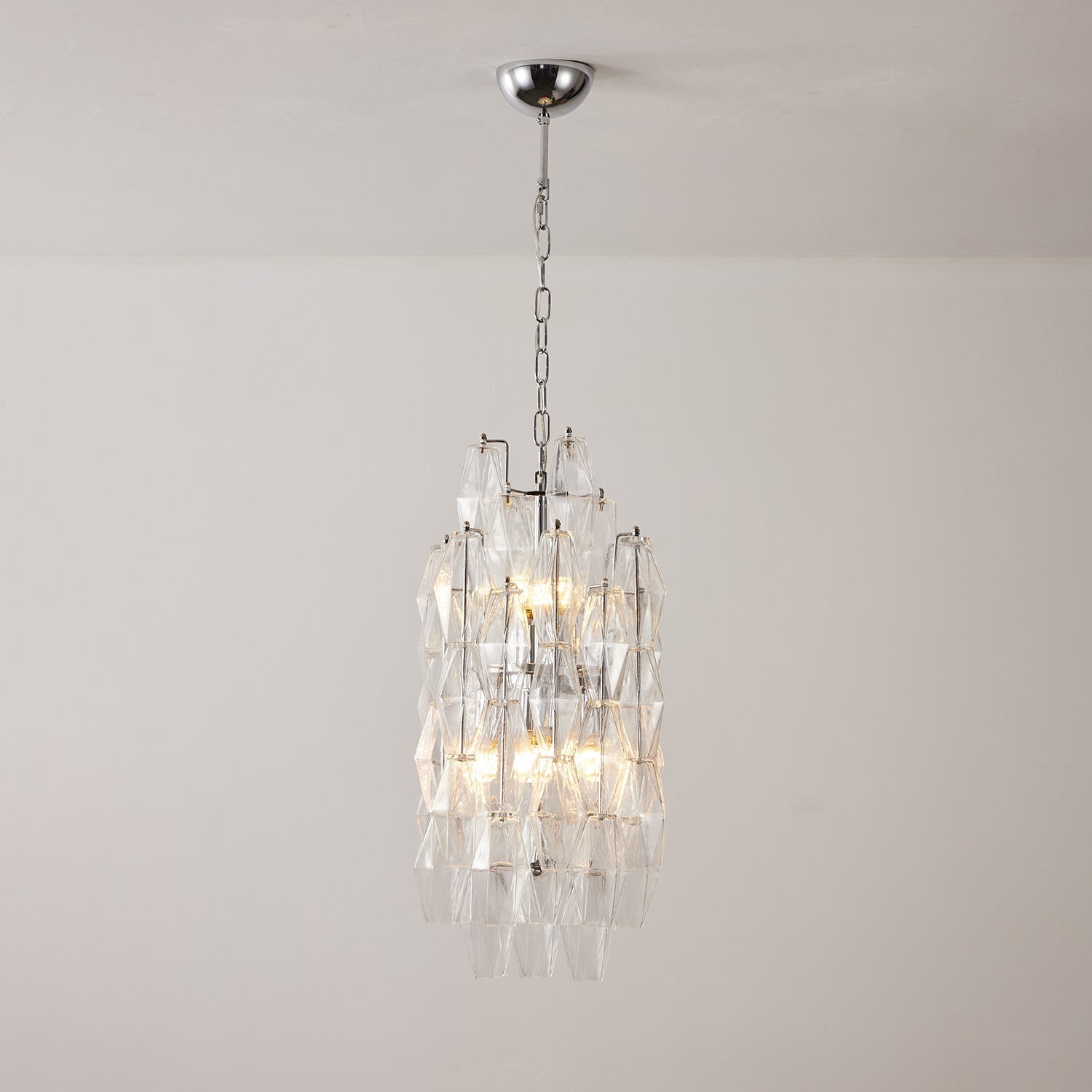 Aurora Chandelier Amber Prism Long Cascading Glass Vintage - Letslighting