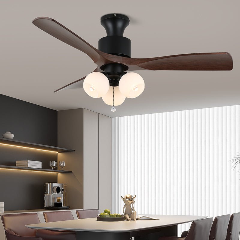 Ventilador de Techo Veloria con acabado de veta de madera de nogal