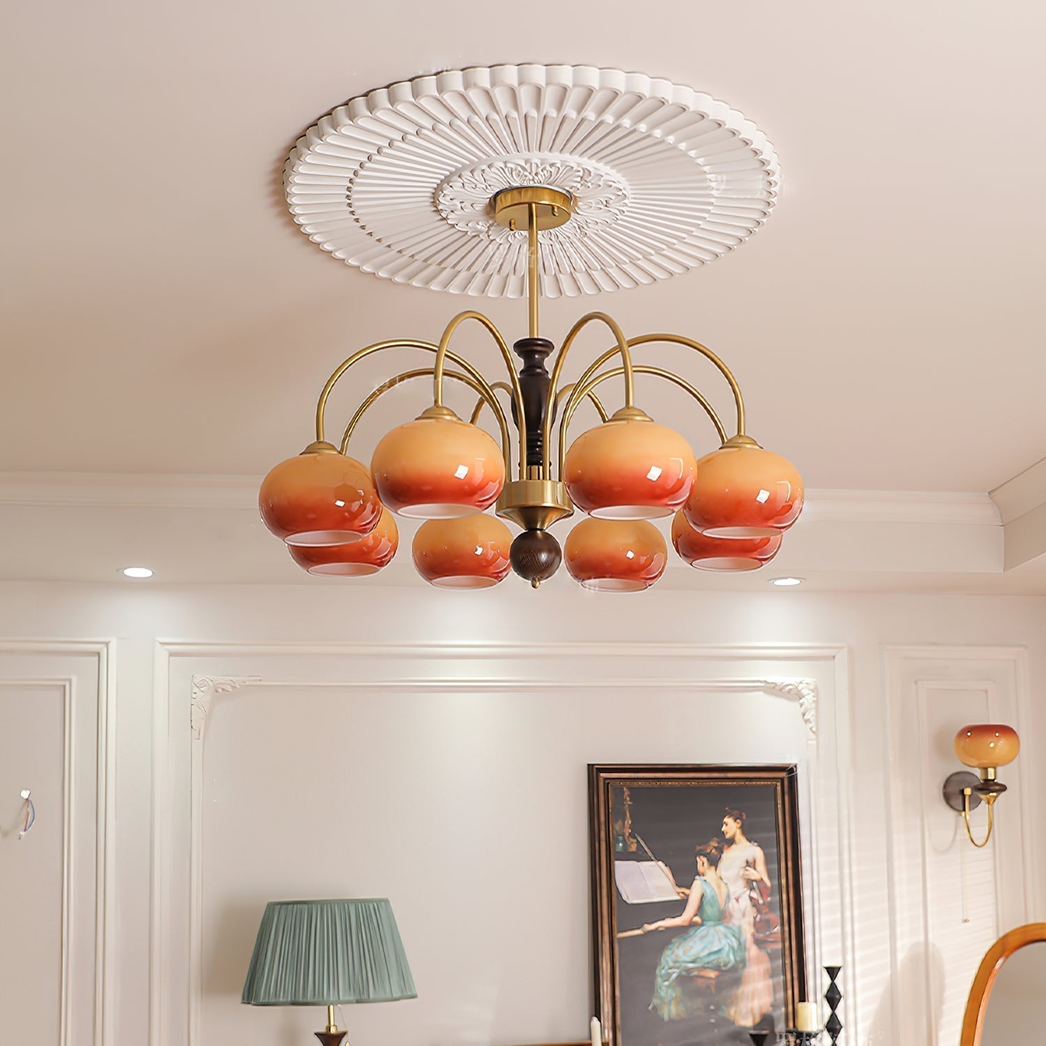 Aurora Chandelier Amberly Arch Curved Arms - Letslighting