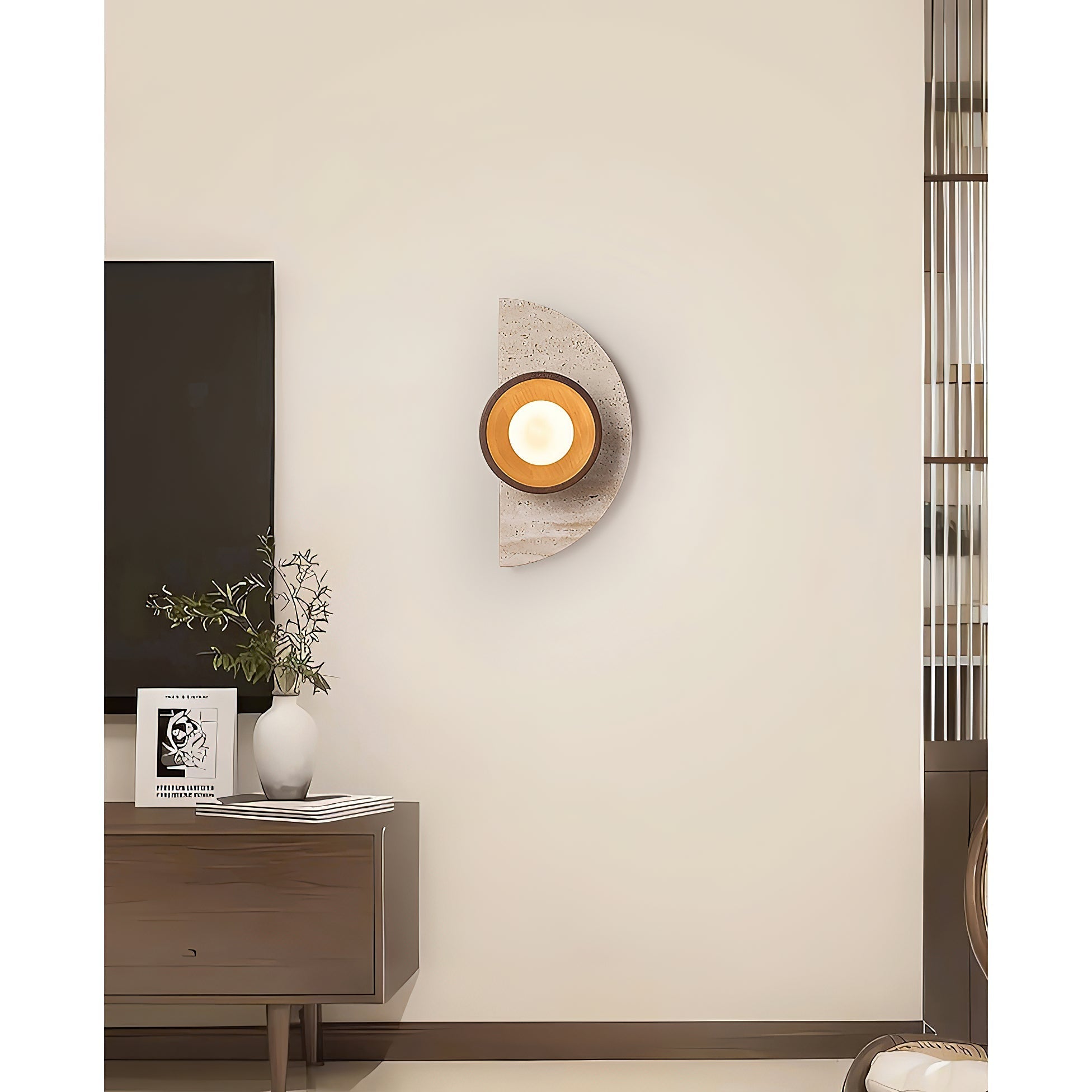 Dvaluvyi Individual Creativity Travertine Wall Lamp - Lamp Copper