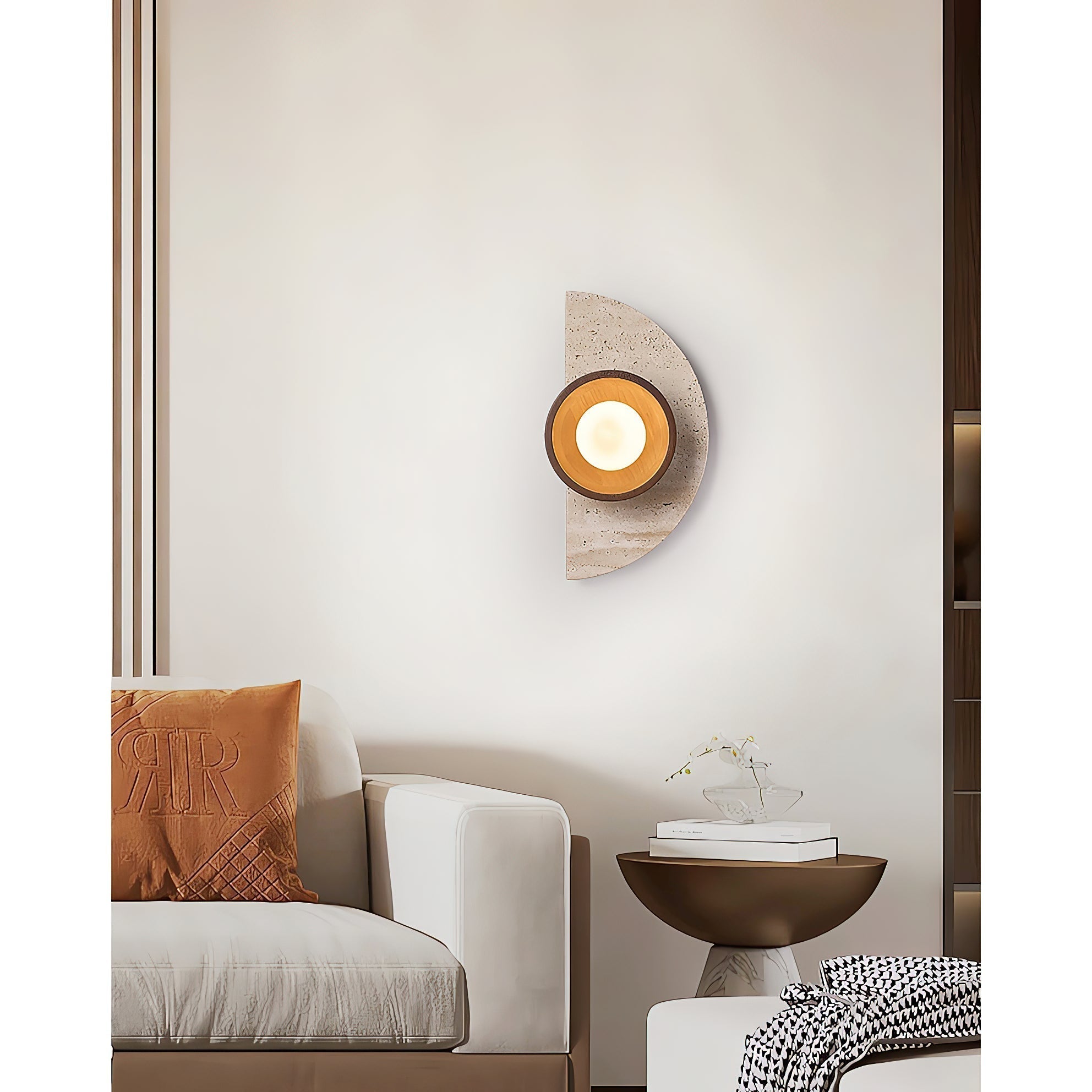 Dvaluvyi Individual Creativity Travertine Wall Lamp - Lamp Copper
