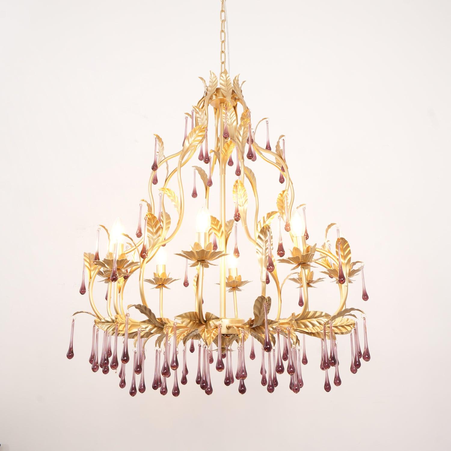 Amethyst Drops Glass Chandelier - Letslighting