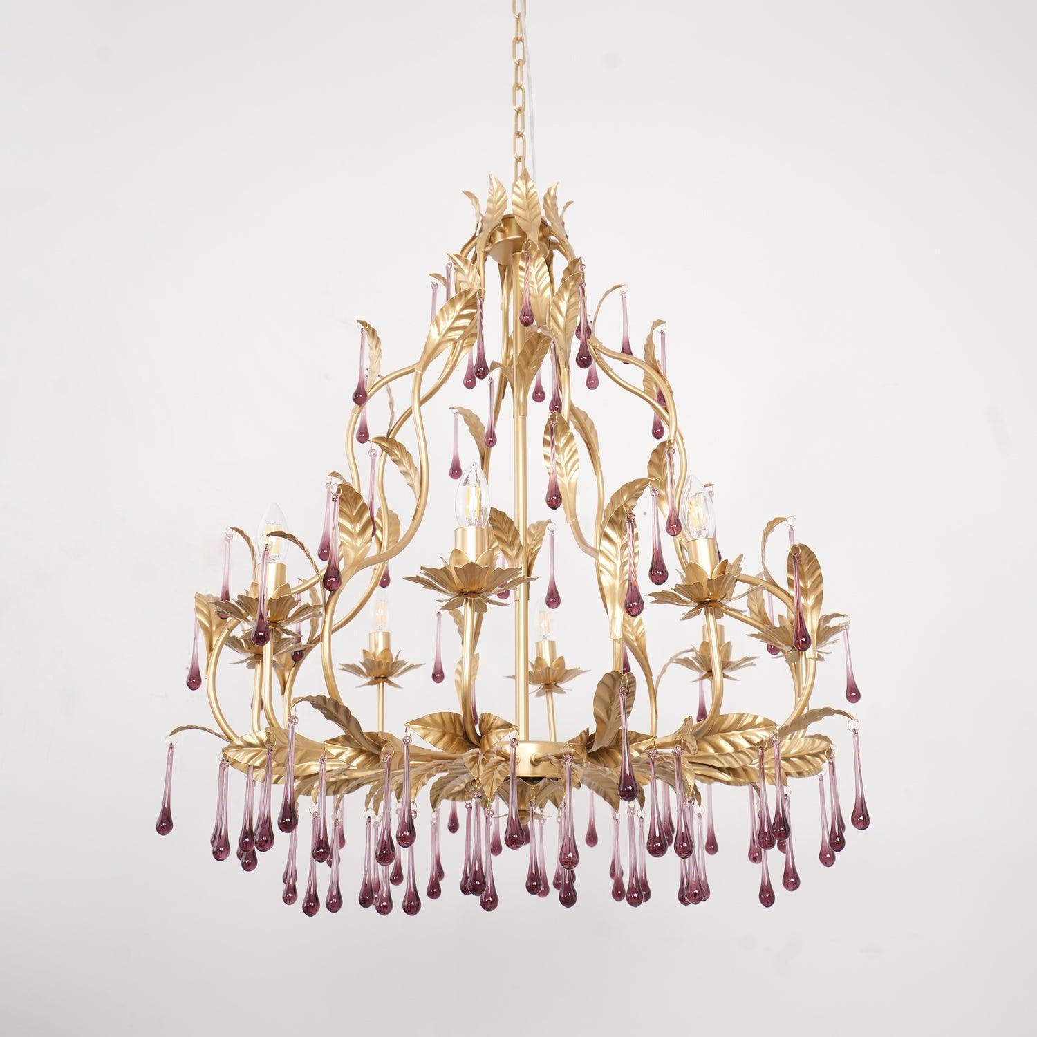 Amethyst Drops Glass Chandelier - Letslighting