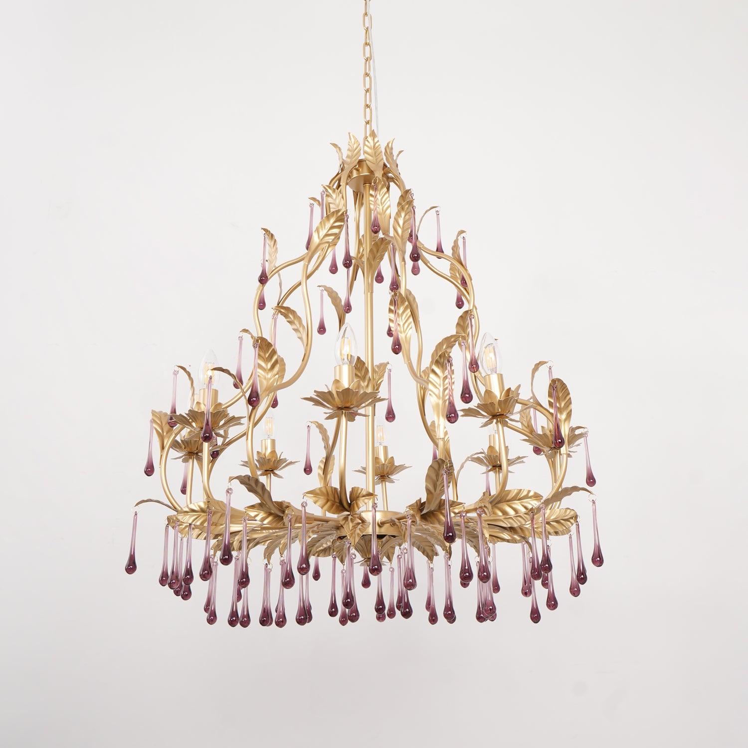 Amethyst Drops Glass Chandelier - Letslighting