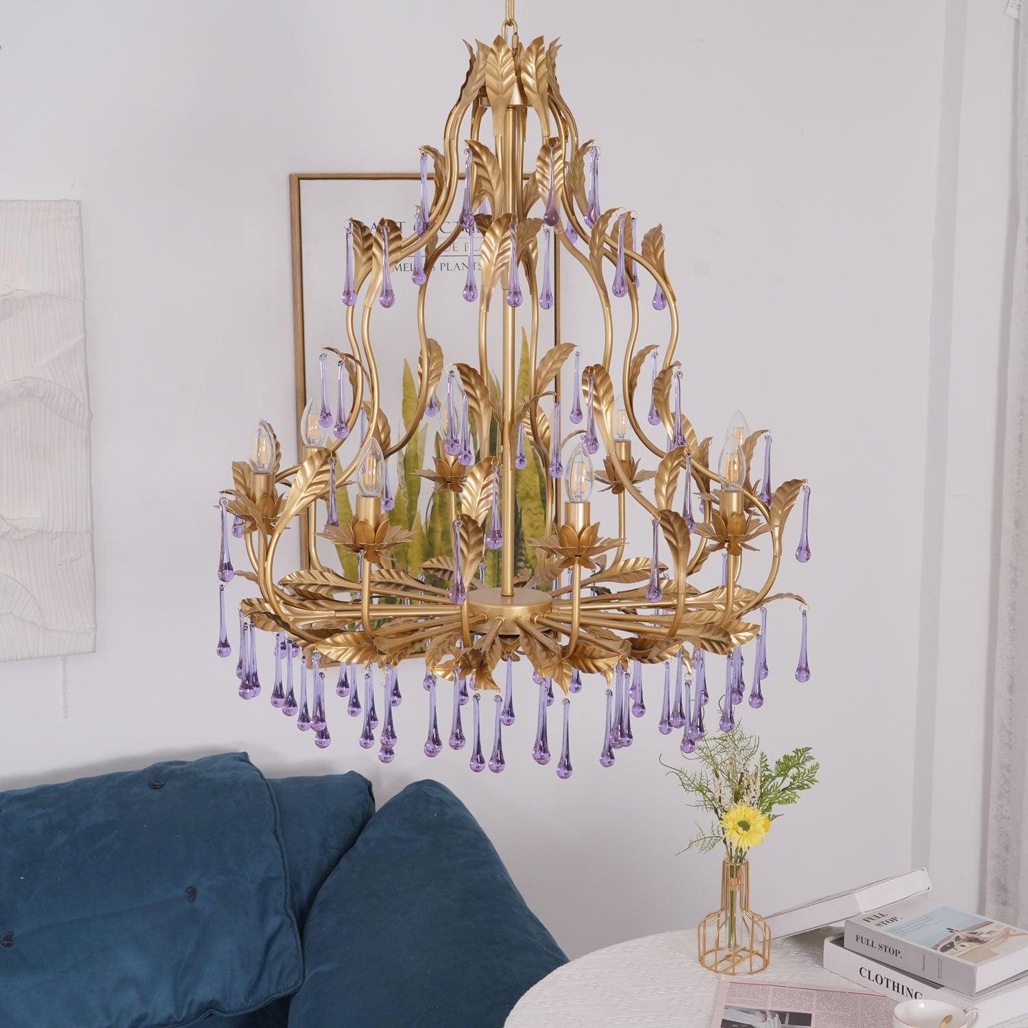 Amethyst Drops Glass Chandelier - Letslighting