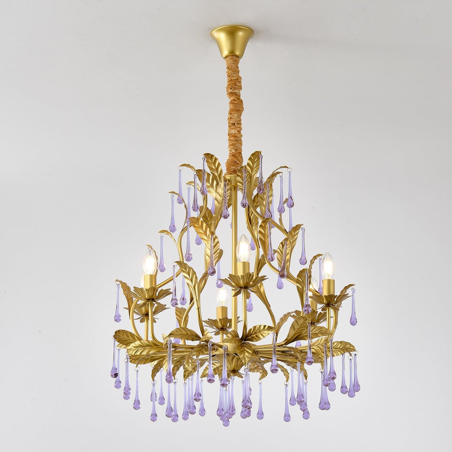 Amethyst Drops Glass Chandelier - Letslighting