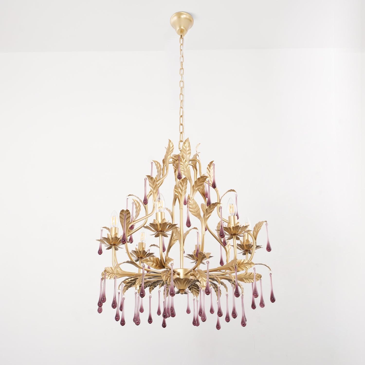 Amethyst Drops Glass Chandelier - Letslighting