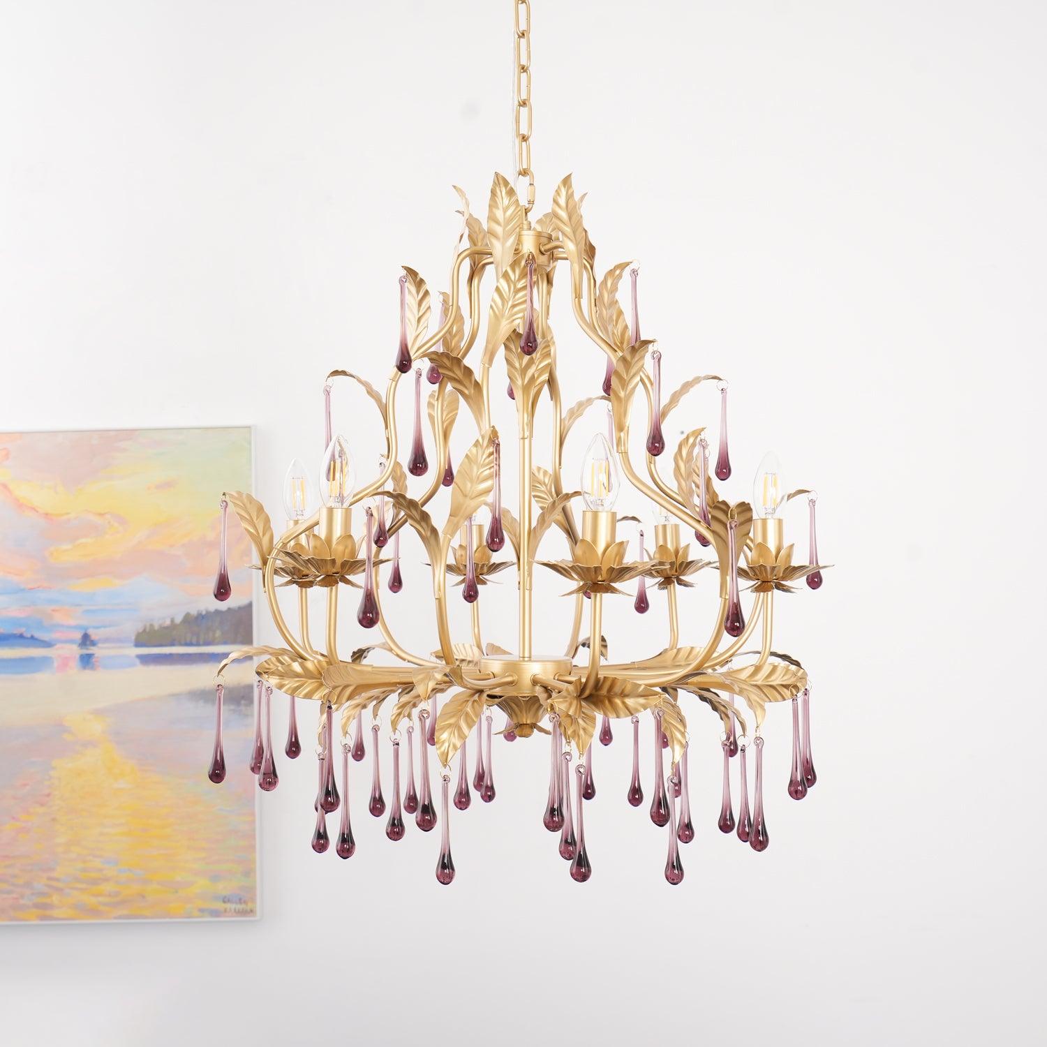 Amethyst Drops Glass Chandelier - Letslighting