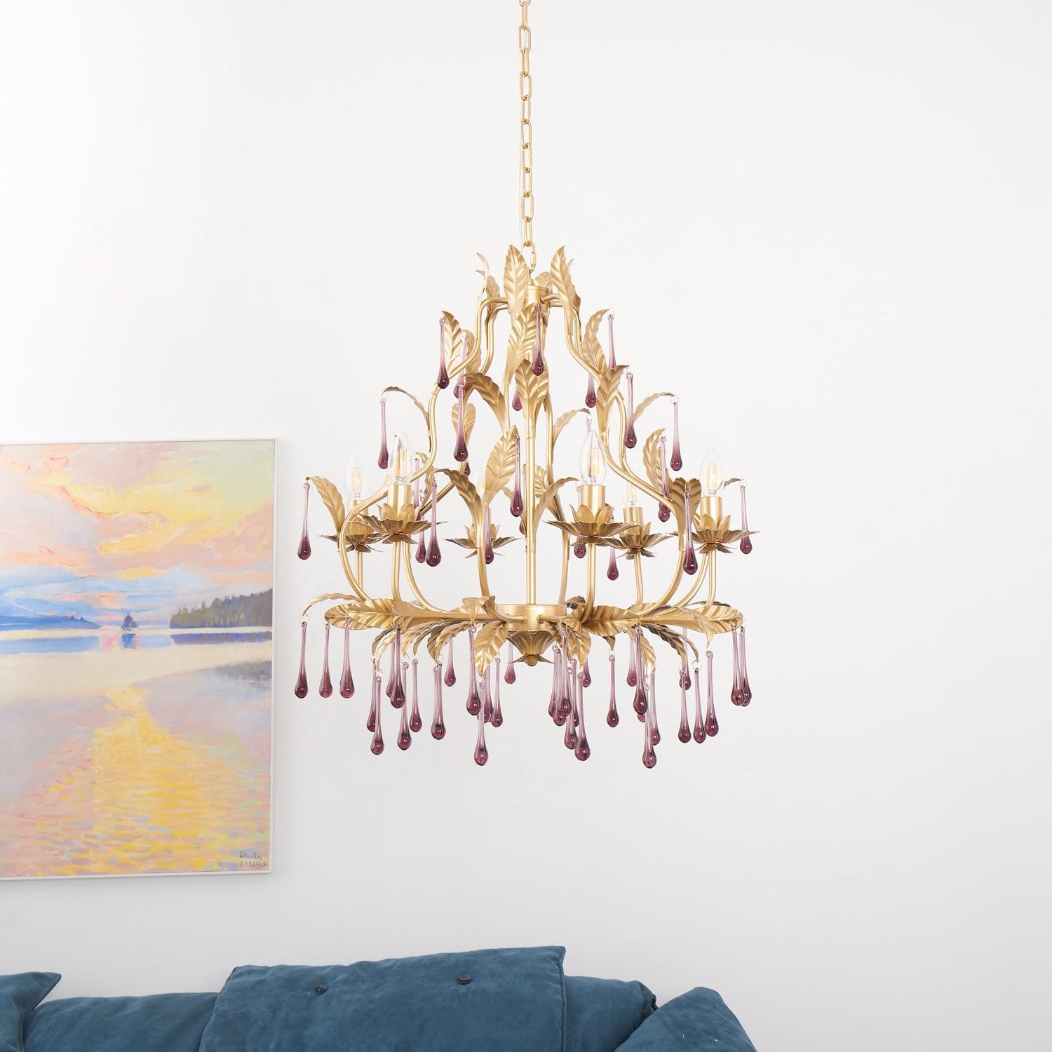 Amethyst Drops Glass Chandelier - Letslighting