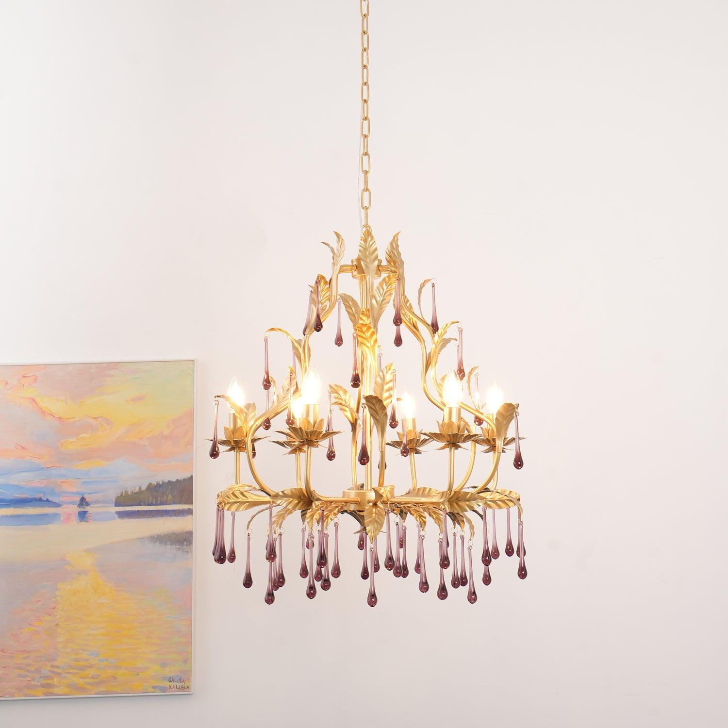 Amethyst Drops Glass Chandelier - Letslighting