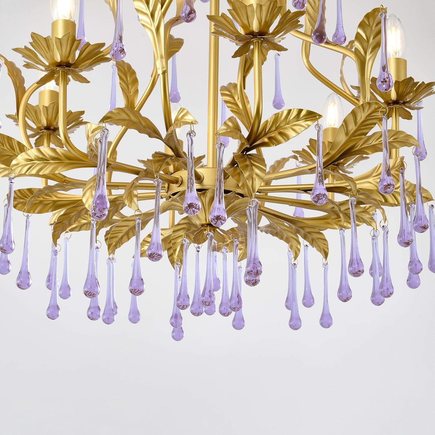 Amethyst Drops Glass Chandelier - Letslighting