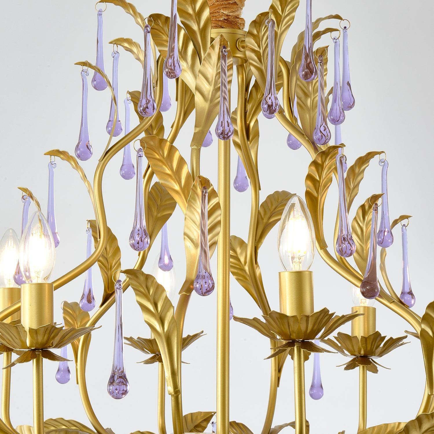 Amethyst Drops Glass Chandelier - Letslighting