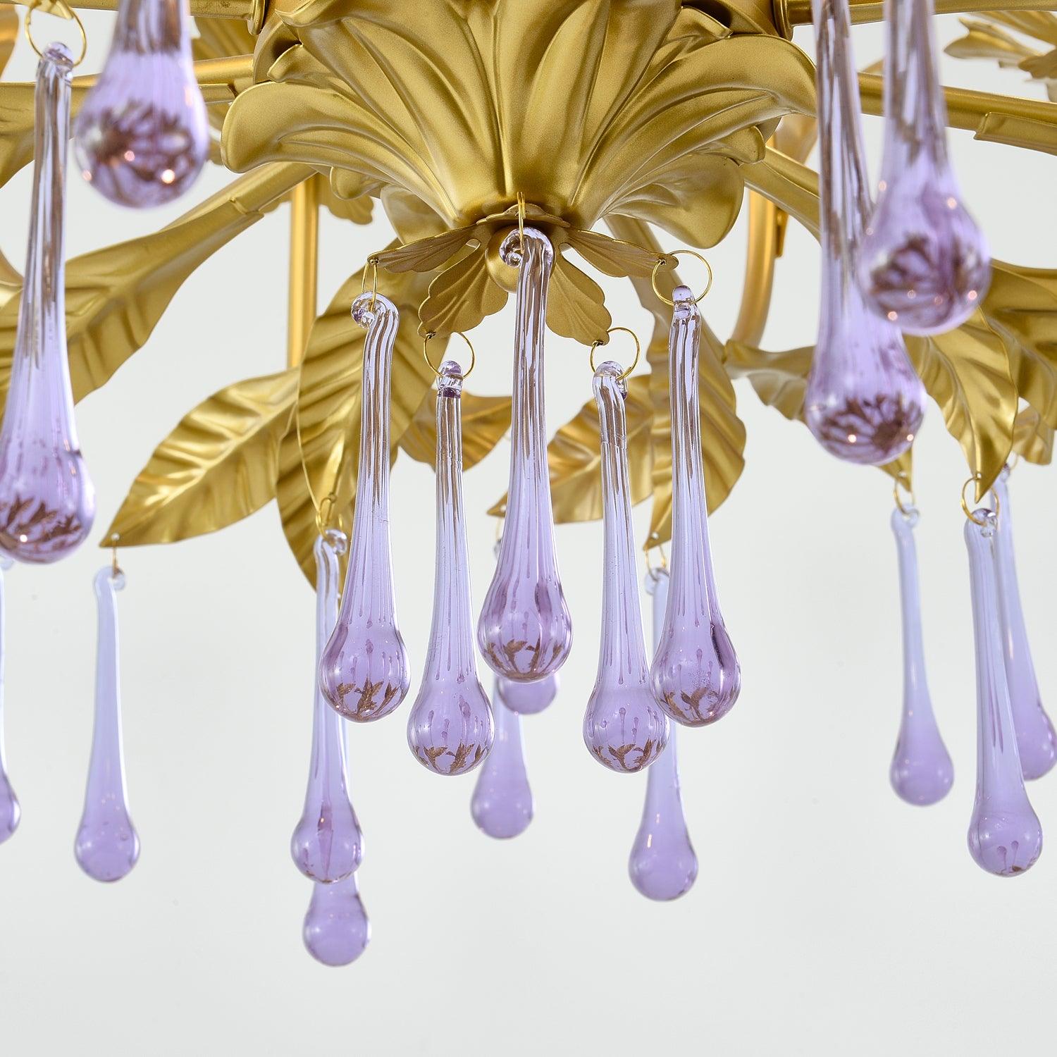 Amethyst Drops Glass Chandelier - Letslighting