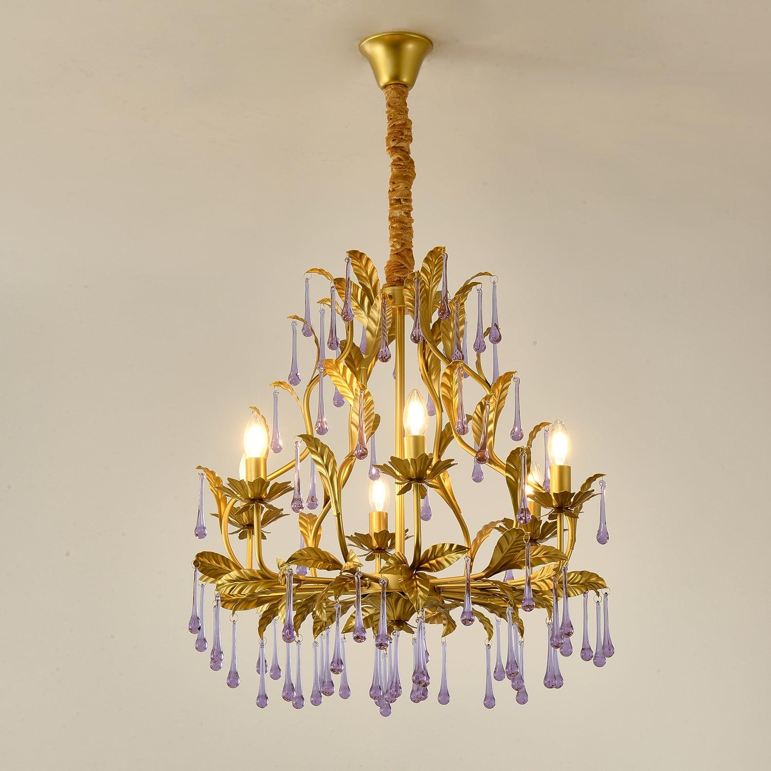 Amethyst Drops Glass Chandelier - Letslighting