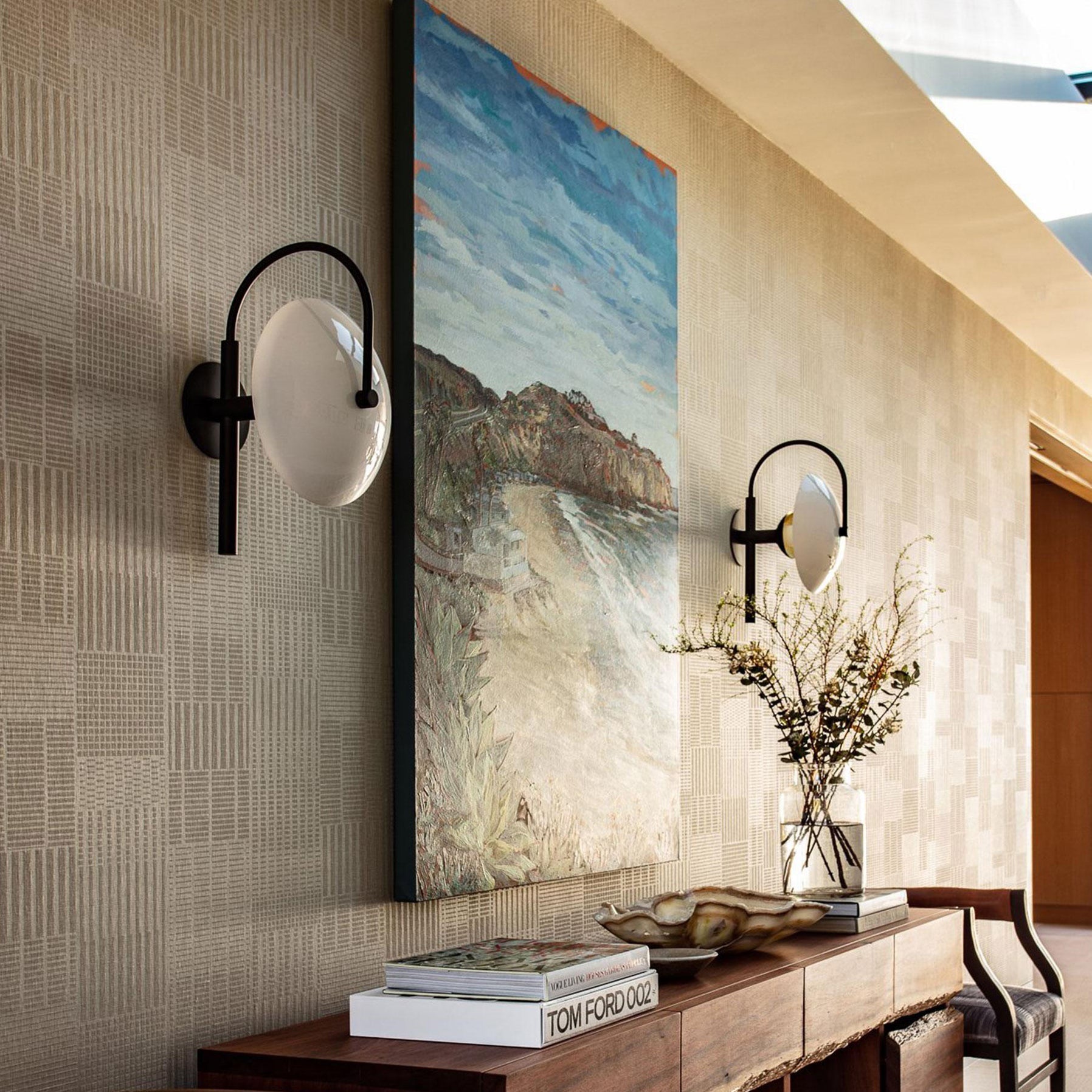Norduvyn Modern Minimalist Art Metal Glass Wall Lamp - Lamp Copper