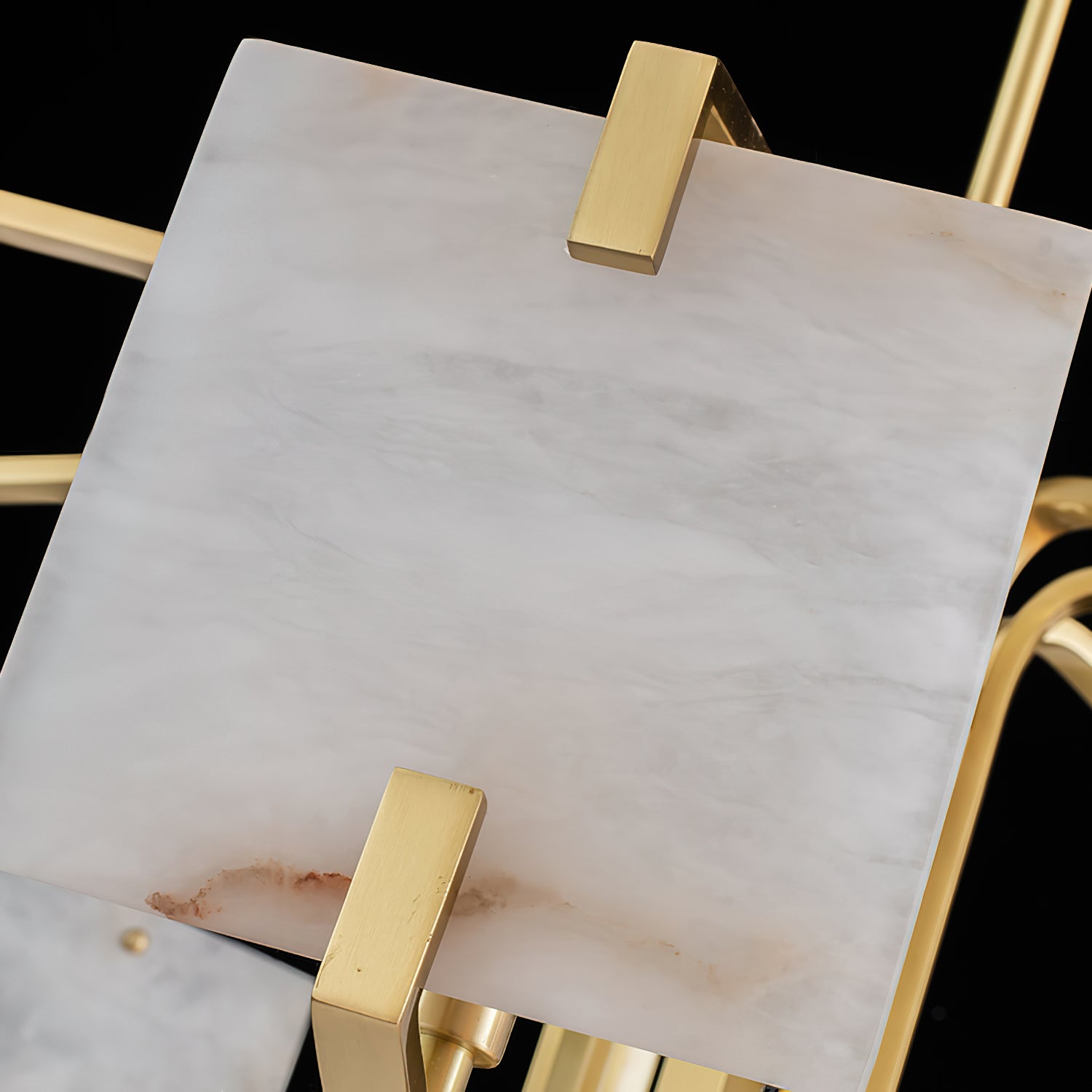 Plotuvys Postmodern Luxury Brass Alabaster Chandelier - Lamp Copper