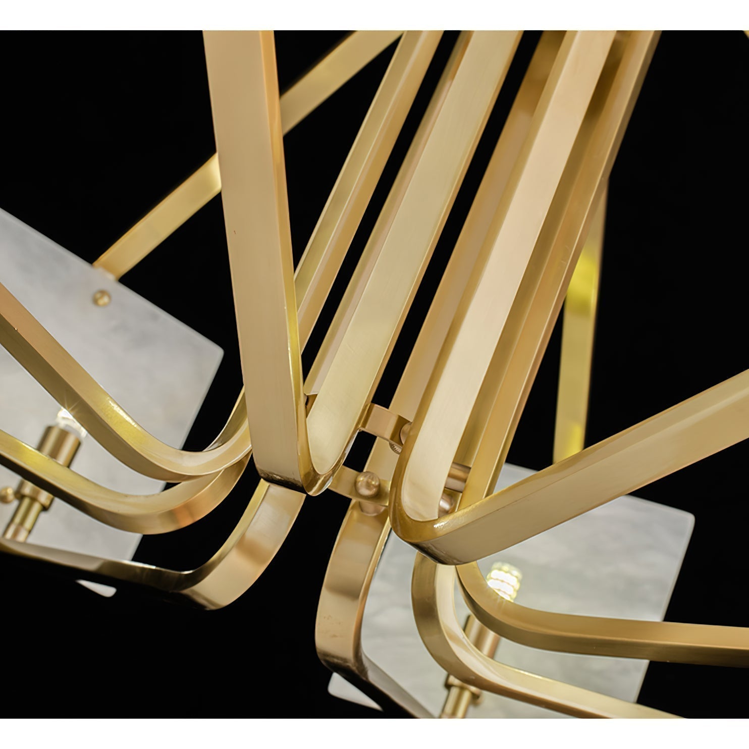 Plotuvys Postmodern Luxury Brass Alabaster Chandelier - Lamp Copper