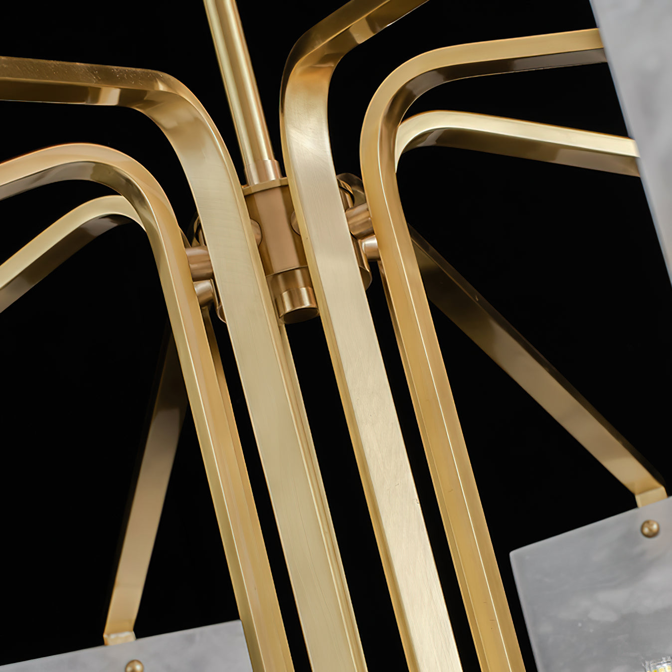 Plotuvys Postmodern Luxury Brass Alabaster Chandelier - Lamp Copper