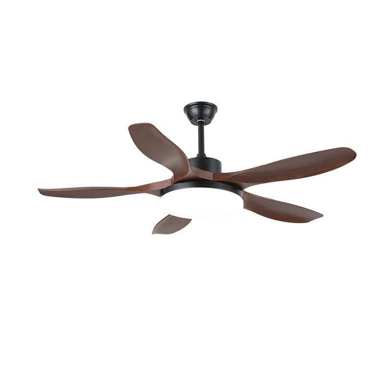 Ventilador de Techo con Luz Minimalista de Madera Arysen visto desde abajo