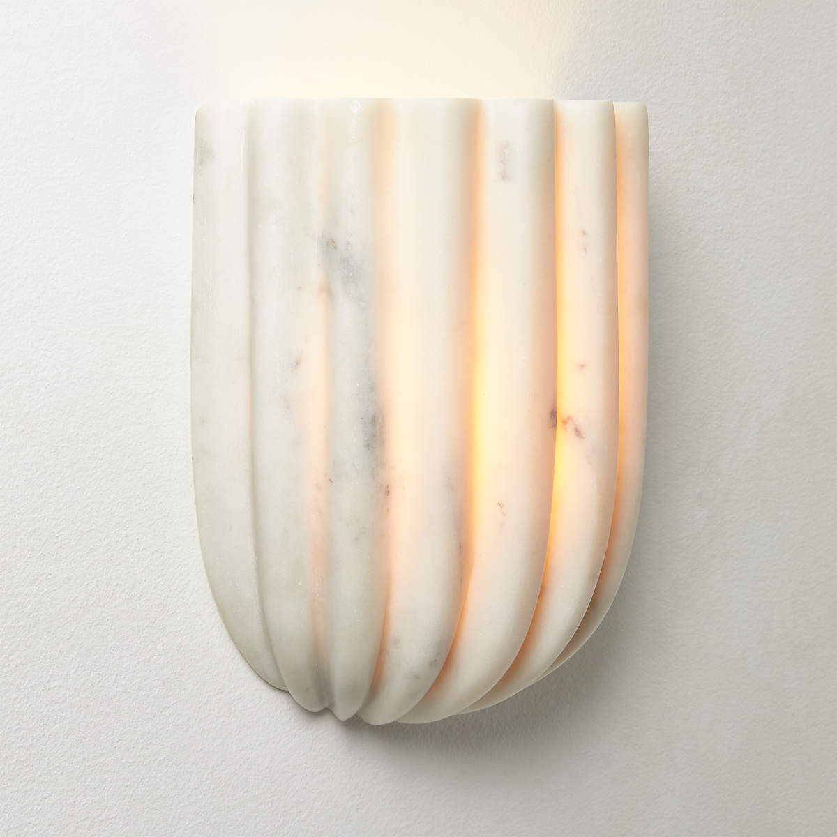 Tinduvys Elegance Ariel Single Marble Fluted Wall Lamp - Lamp Copper