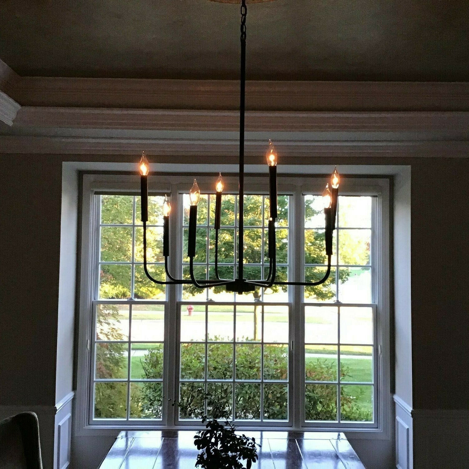 Ulfuvys Modern Candle Industrial Metal Chandelier - Lamp Copper