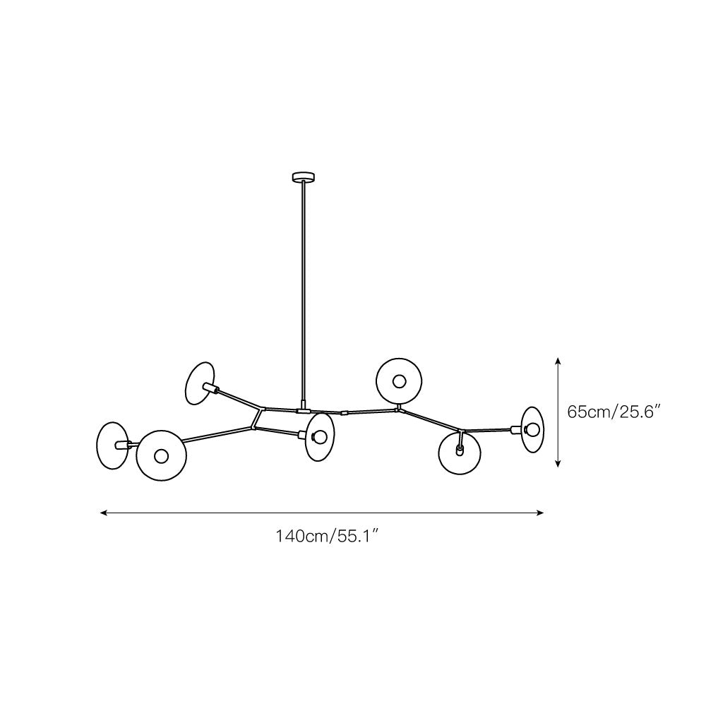 Tinduvyo Modern Minimalist Metal Glass Chandelier - Lamp Copper