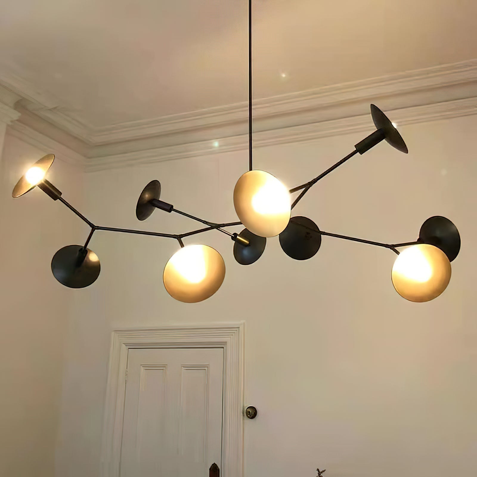 Tinduvyo Modern Minimalist Metal Glass Chandelier - Lamp Copper