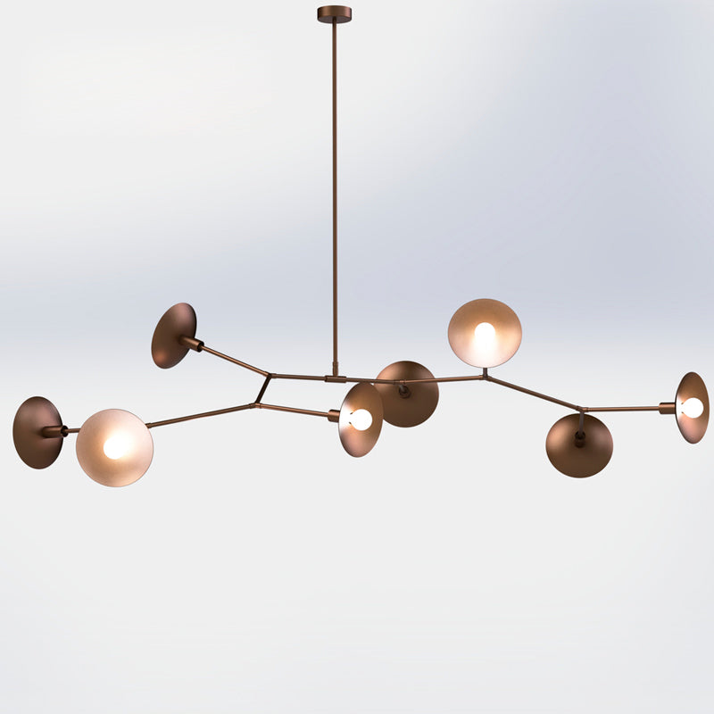 Tinduvyo Modern Minimalist Metal Glass Chandelier - Lamp Copper
