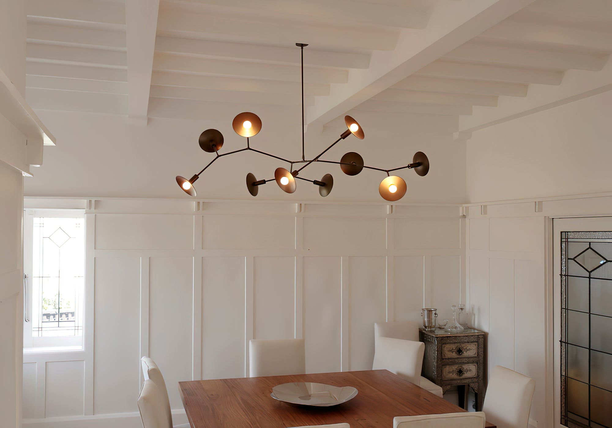 Tinduvyo Modern Minimalist Metal Glass Chandelier - Lamp Copper