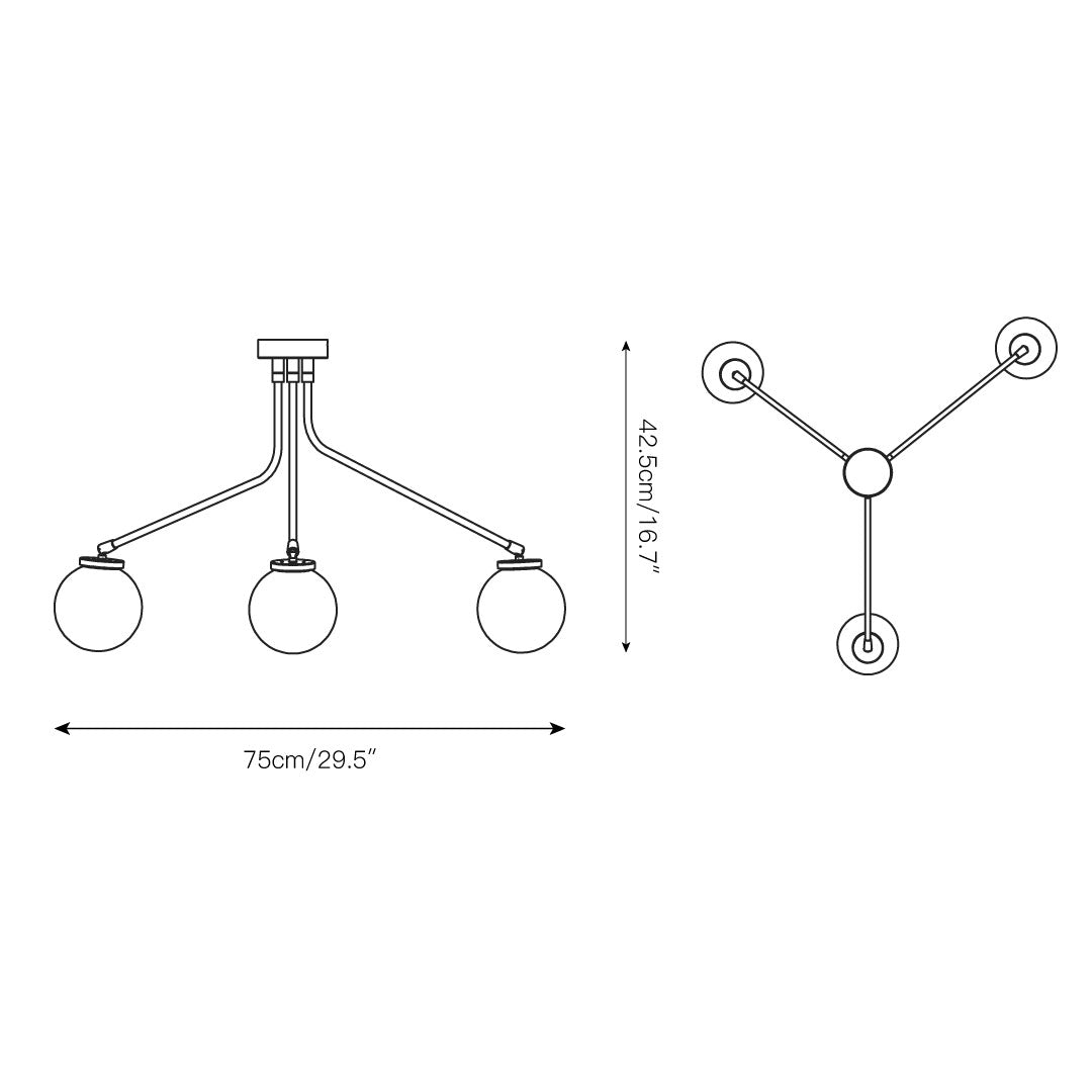 Vatnuvyo Modern Minimalist Brass Metal Glass Ceiling Lamp - Lamp Copper