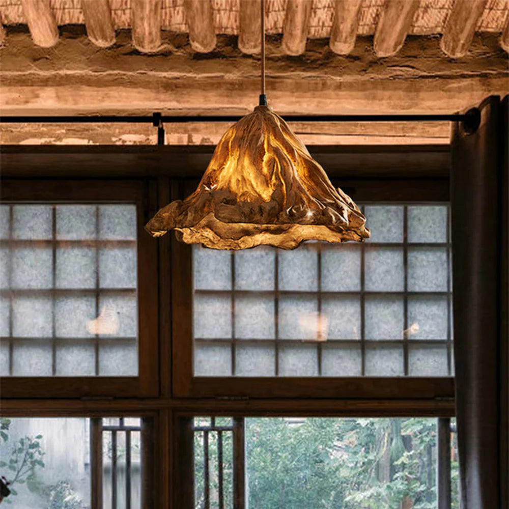Ritta Loto Artística LED Lámpara Colgante Resina Comedor